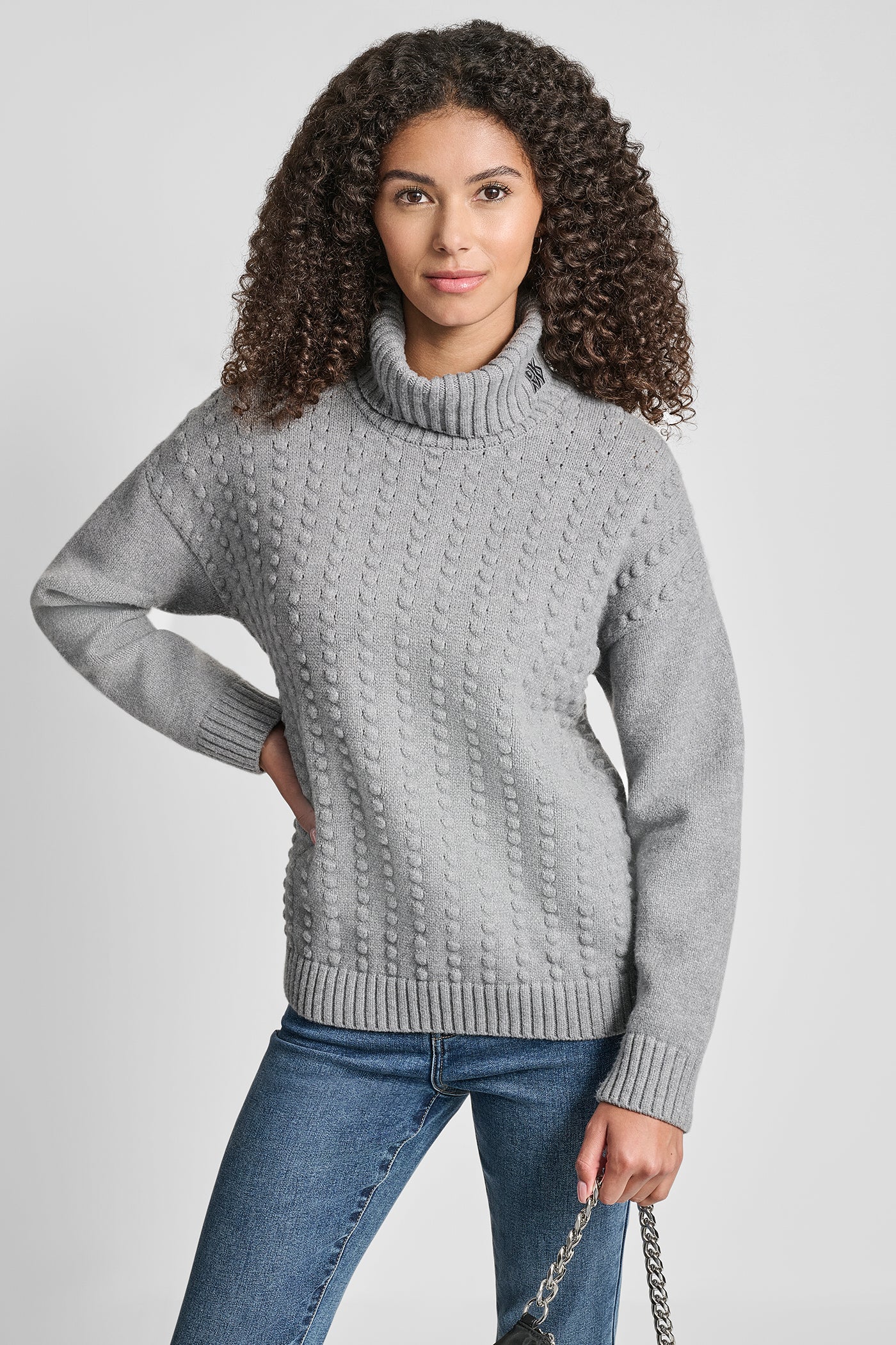 Turtle Neck Bobble Stich Sweater | Sweater | DKNY