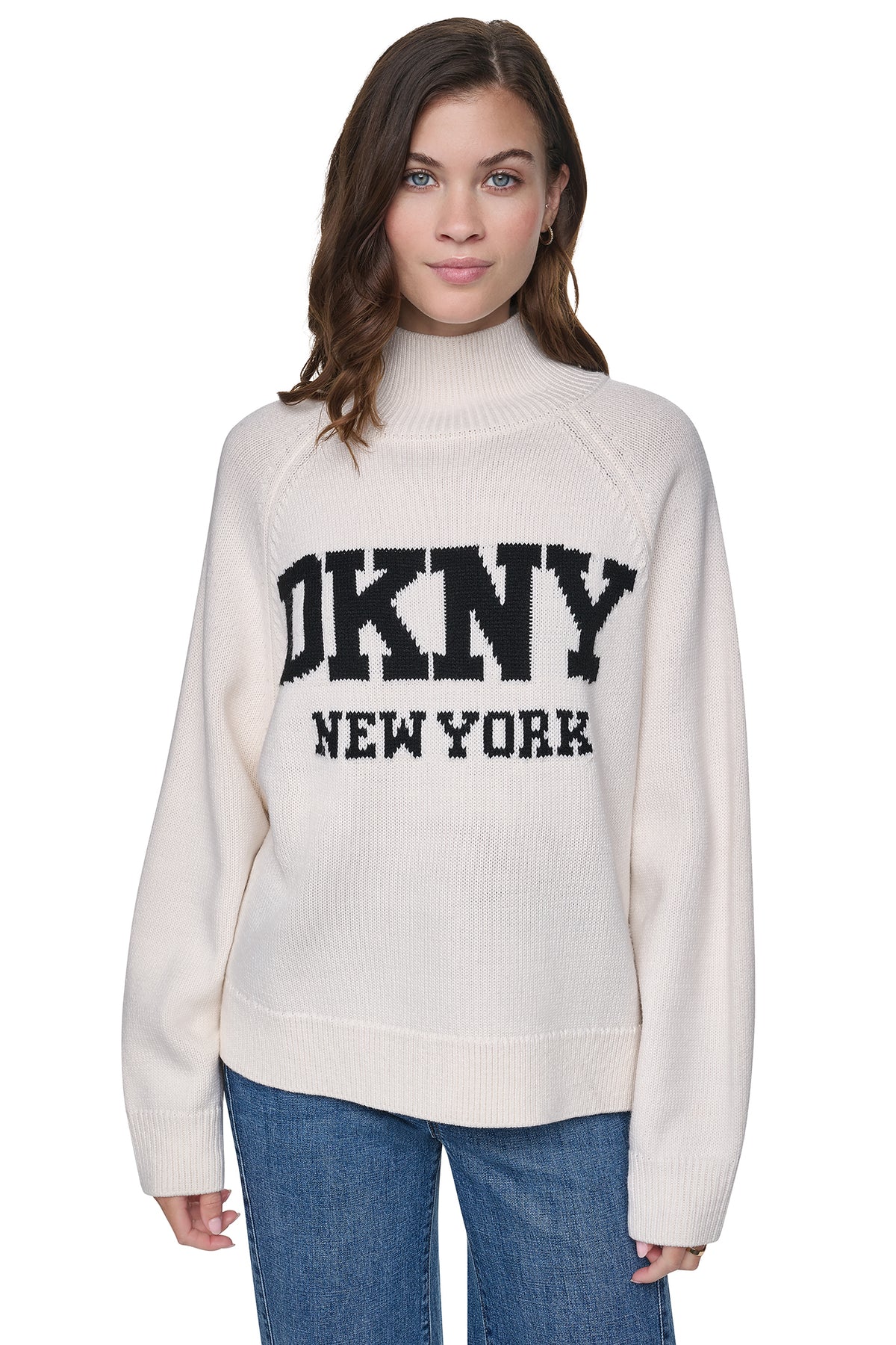 OVERSIZED MOCK NECK LOGO SWEATER VIEW 2