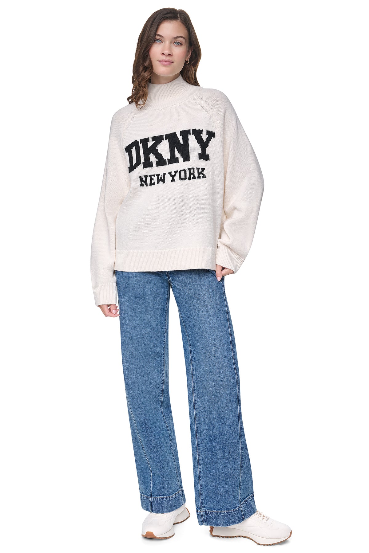 OVERSIZED MOCK NECK LOGO SWEATER VIEW 2