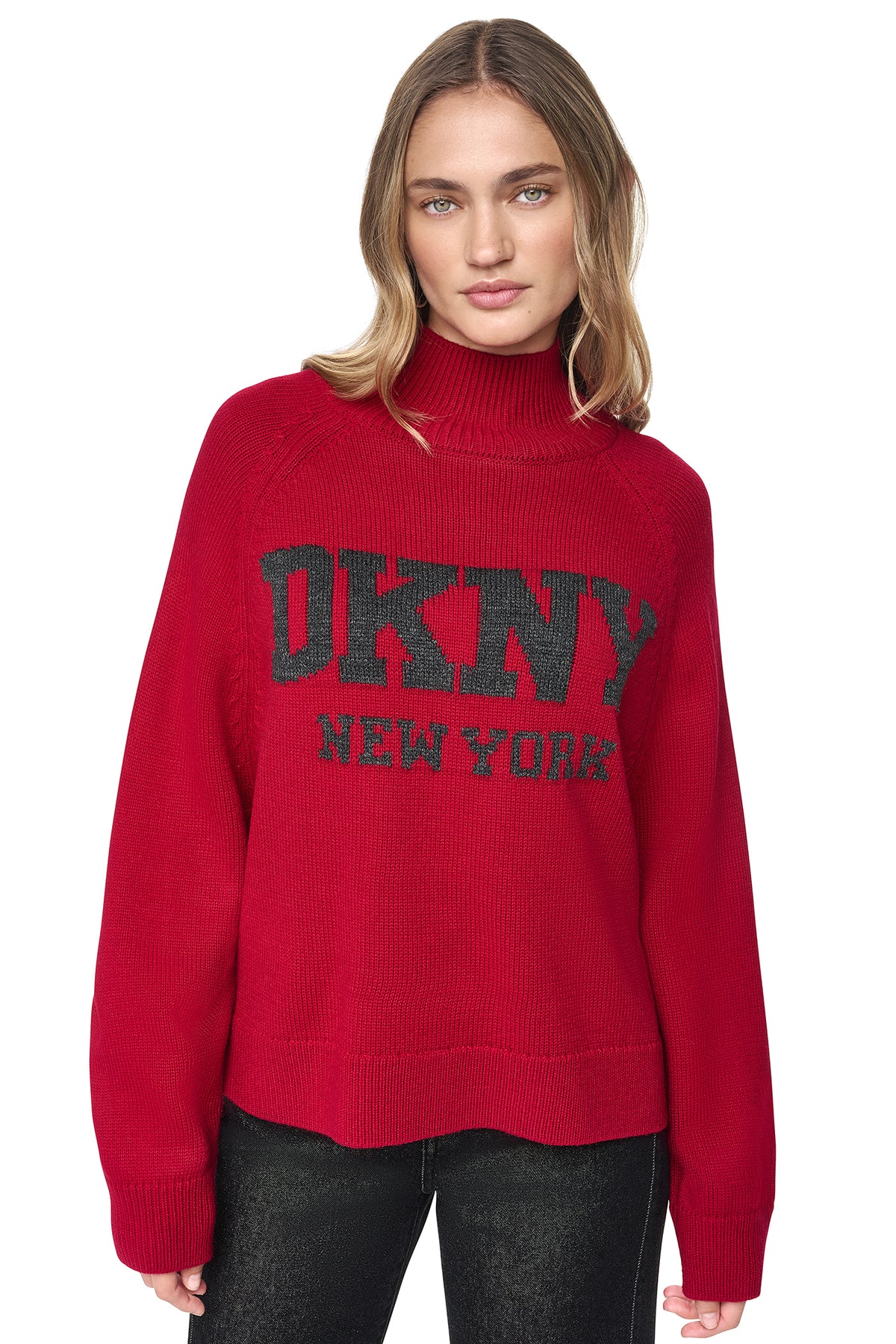 OVERSIZED MOCK NECK LOGO SWEATER VIEW 2