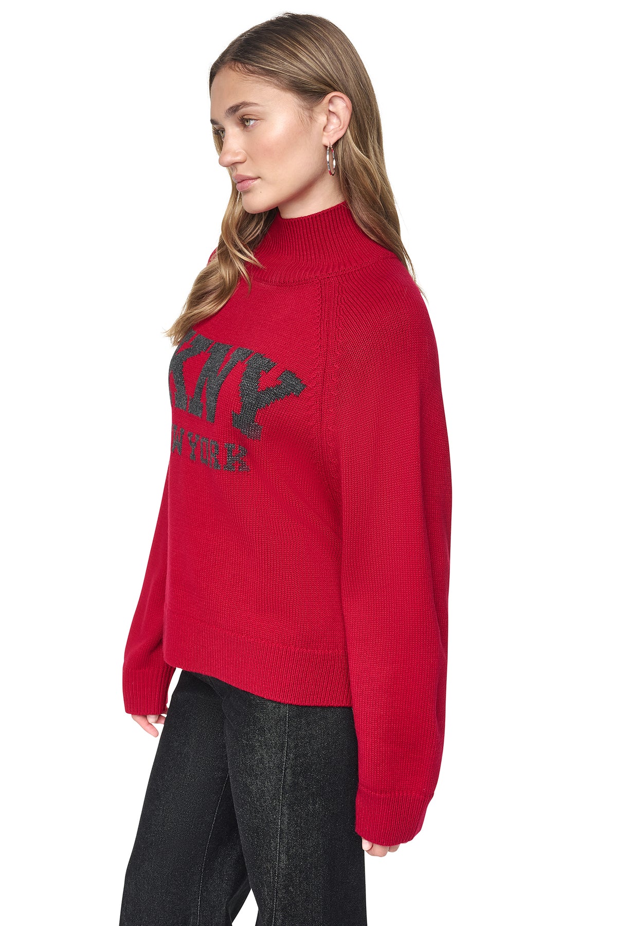 OVERSIZED MOCK NECK LOGO SWEATER VIEW 2