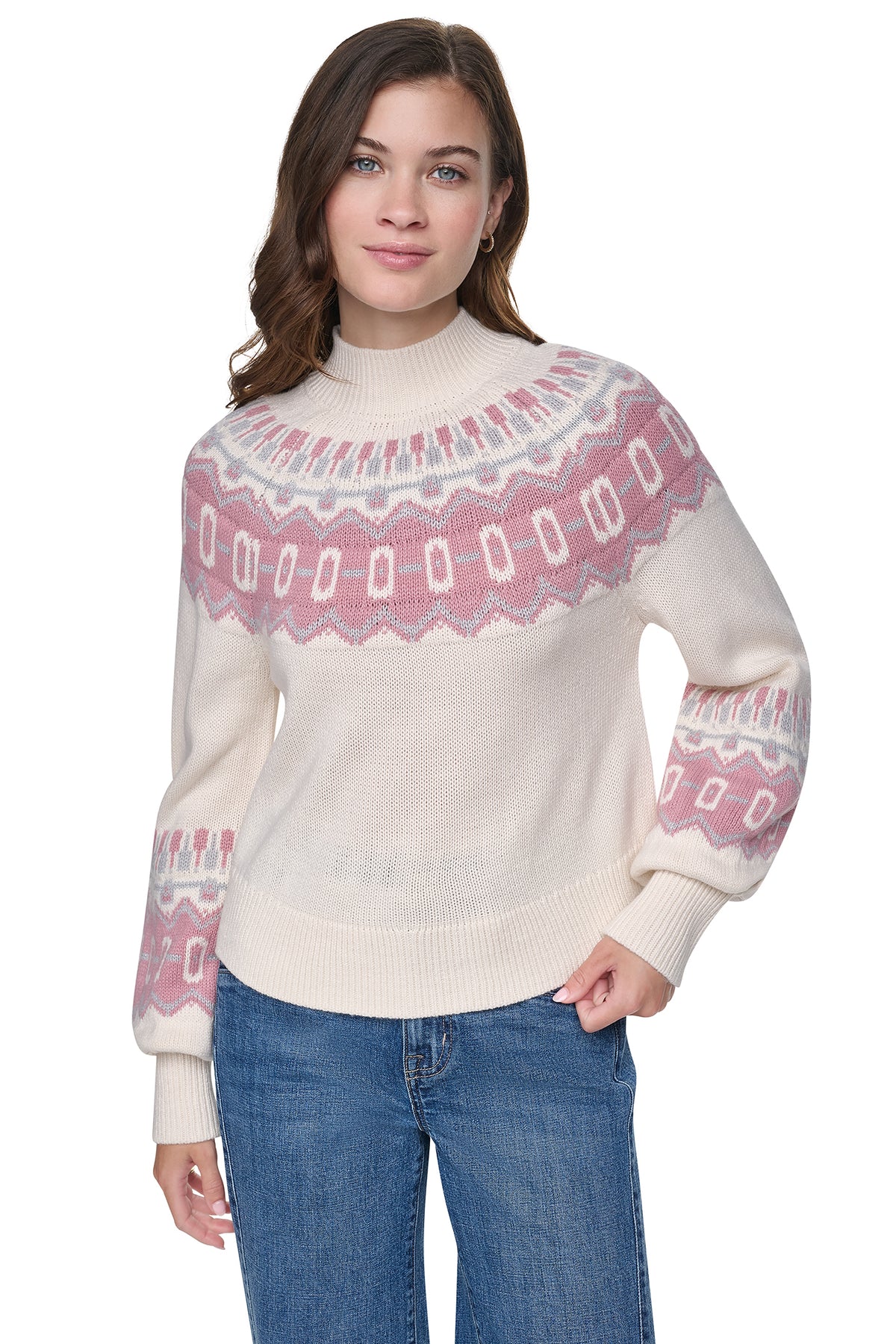 FAIR ISLE MOCK-NECK SWEATER VIEW 2
