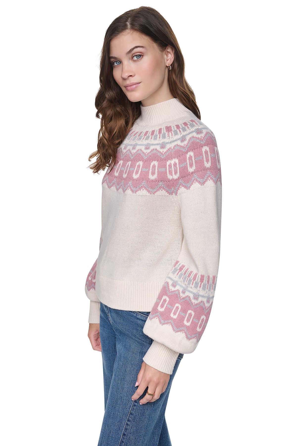 FAIR ISLE MOCK-NECK SWEATER VIEW 2