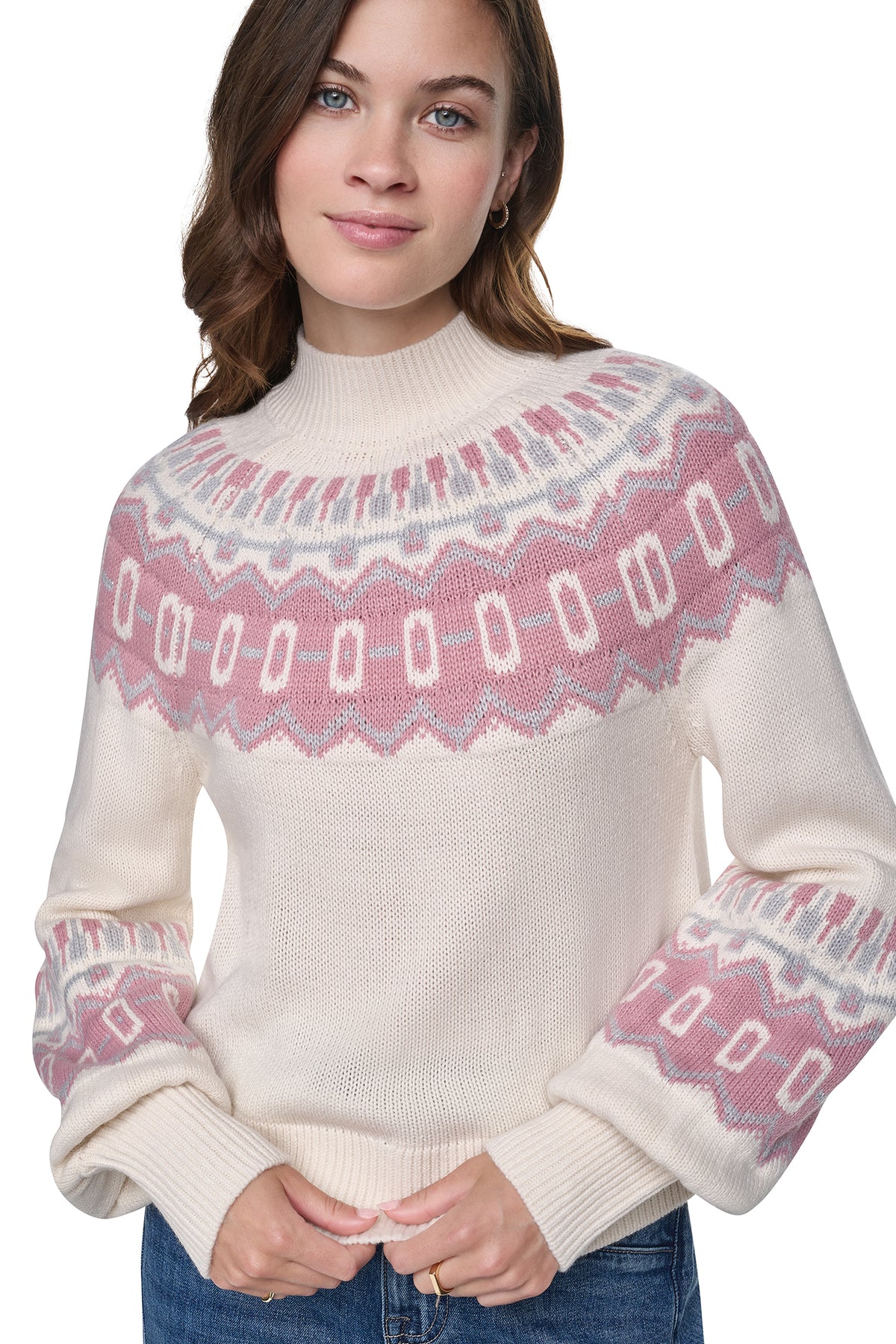 FAIR ISLE MOCK-NECK SWEATER VIEW 1