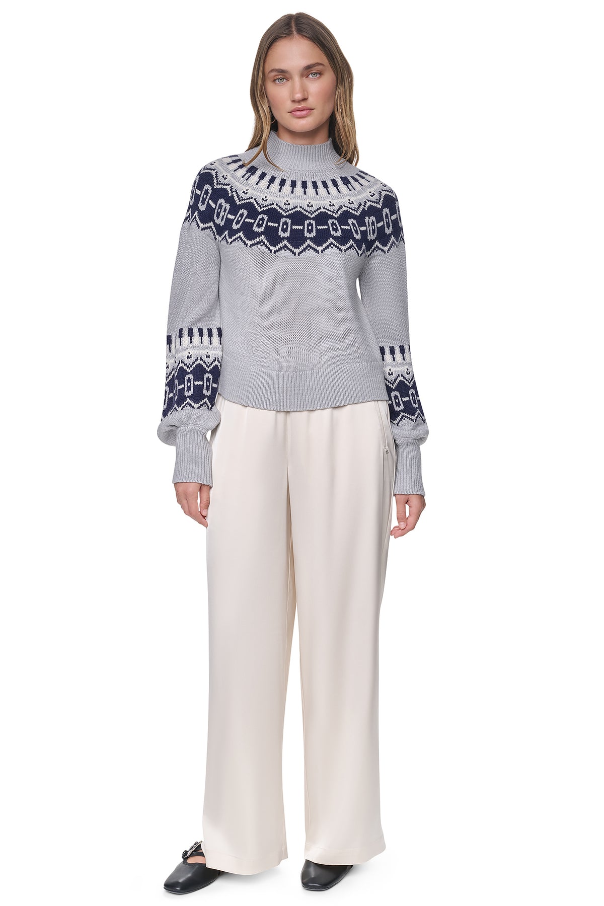 FAIR ISLE MOCK-NECK SWEATER VIEW 2