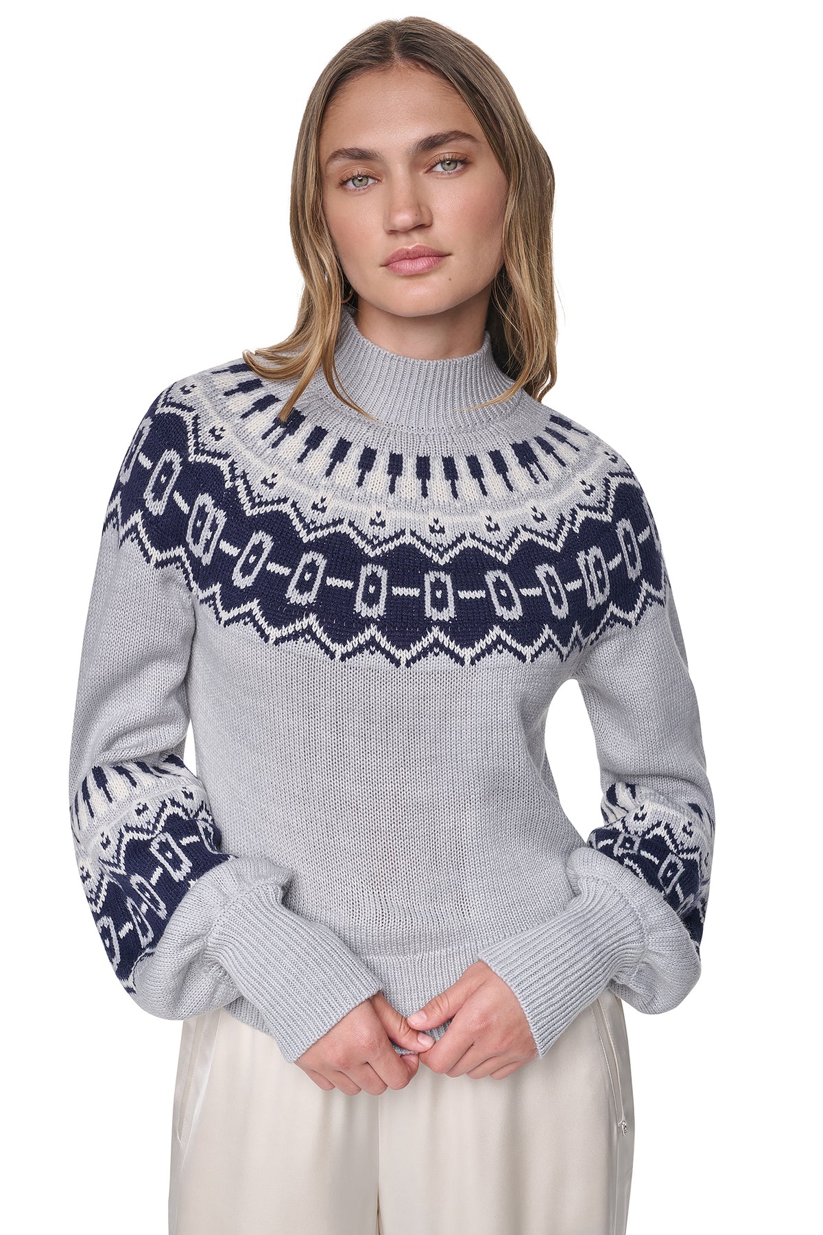 FAIR ISLE MOCK-NECK SWEATER VIEW 2