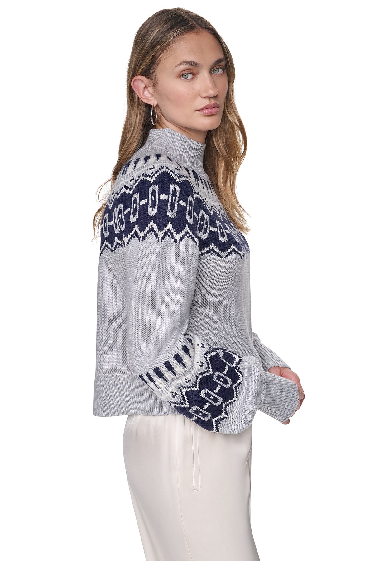 FAIR ISLE MOCK-NECK SWEATER VIEW 2