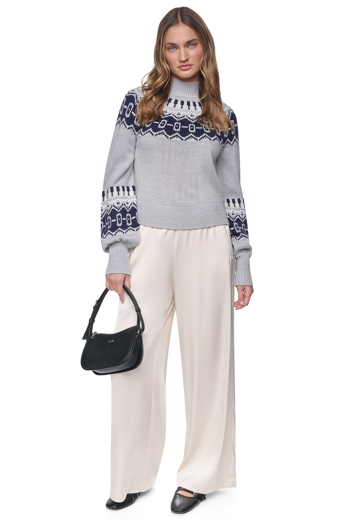FAIR ISLE MOCK-NECK SWEATER VIEW 1