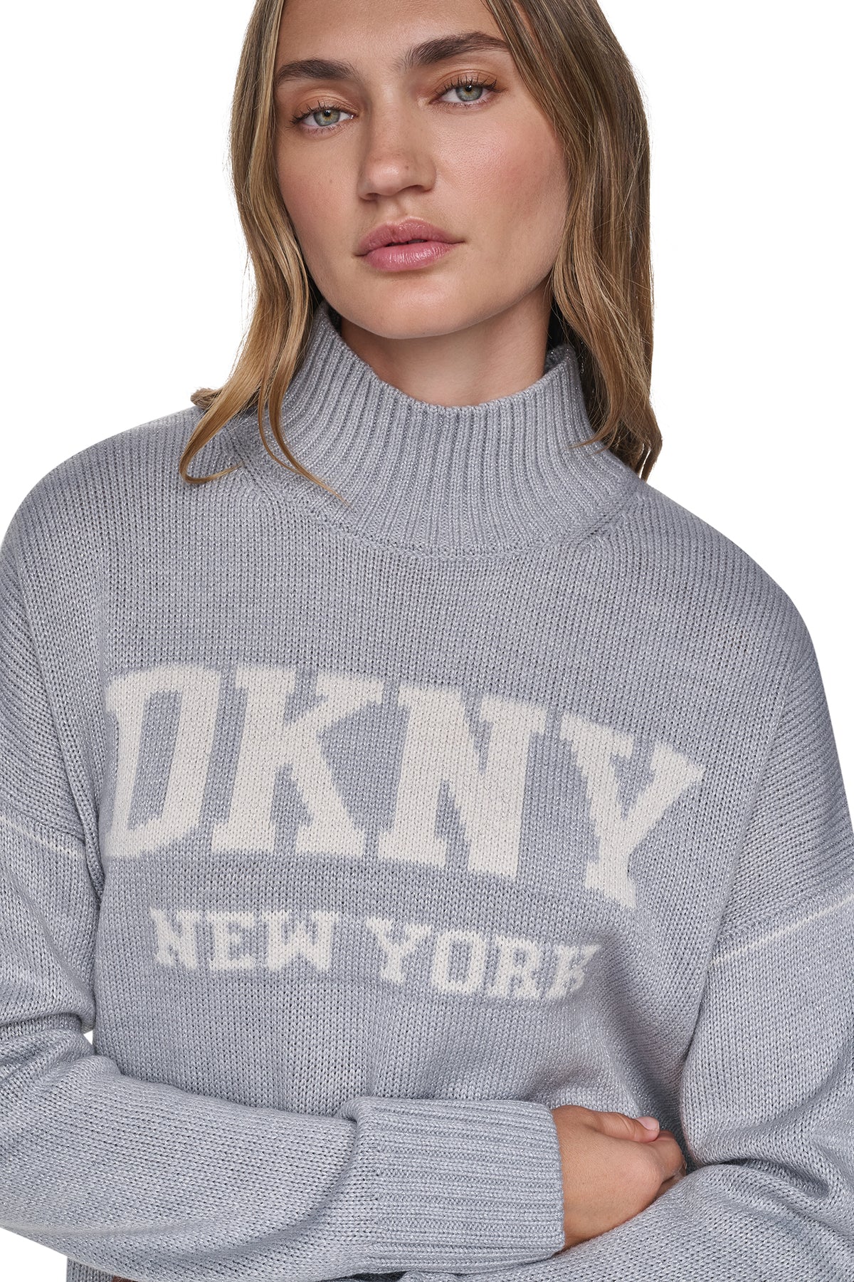 METALLIC LOGO TURTLENECK SWEATER View 2 | Clothing