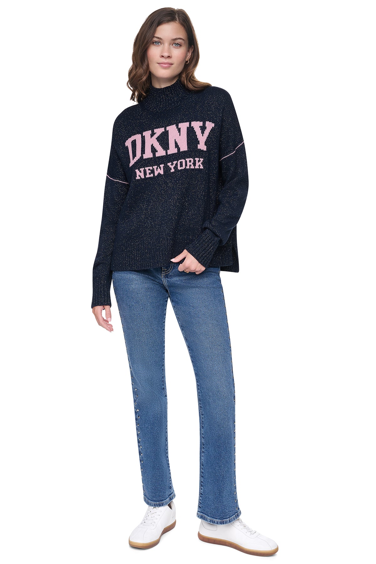 LOGO TURTLENECK HIGH LOW SWEATER VIEW 2
