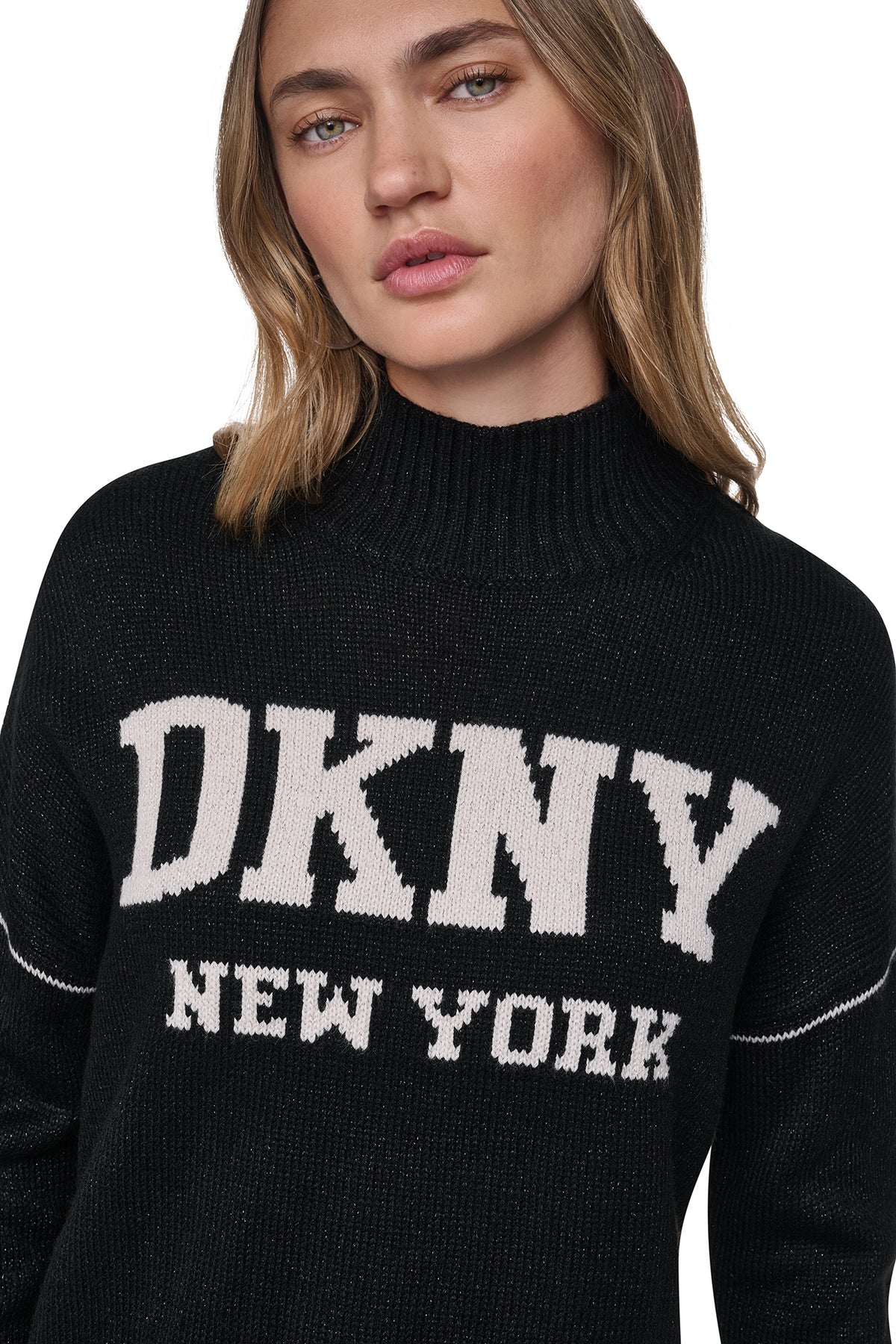 LOGO TURTLENECK HIGH LOW SWEATER View 2 | WOMEN'S SWEATERS & TOPS