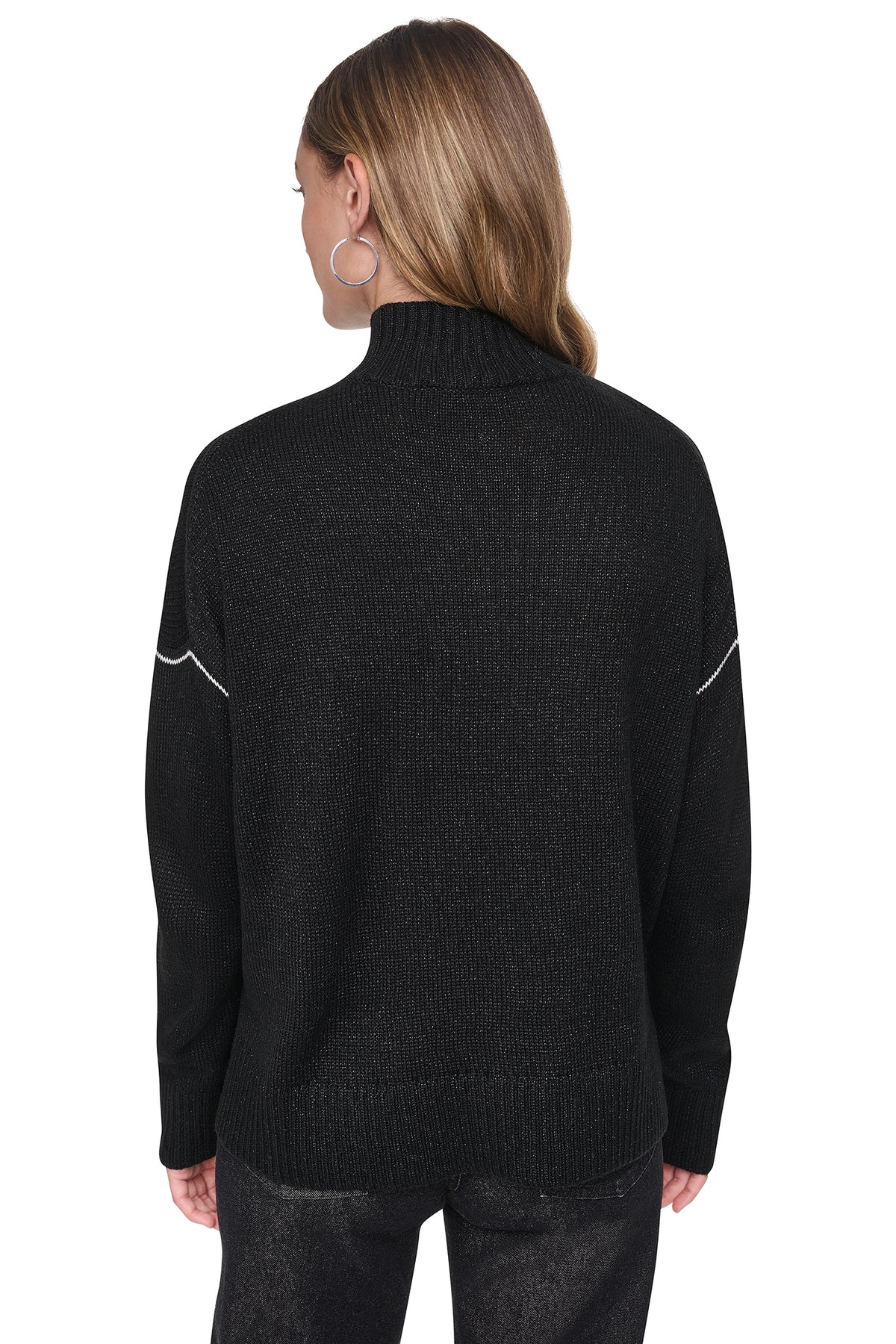 LOGO TURTLENECK HIGH LOW SWEATER VIEW 2