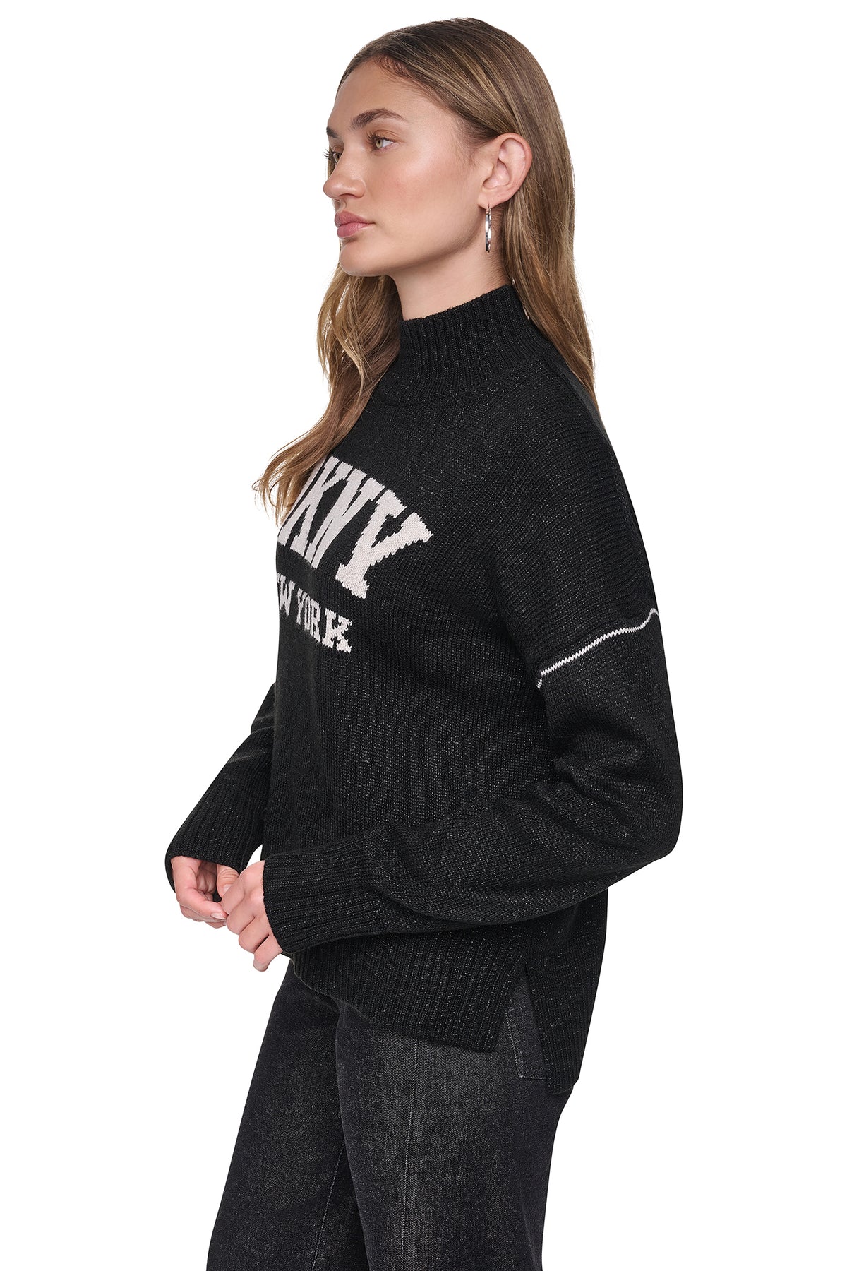 LOGO TURTLENECK HIGH LOW SWEATER VIEW 2