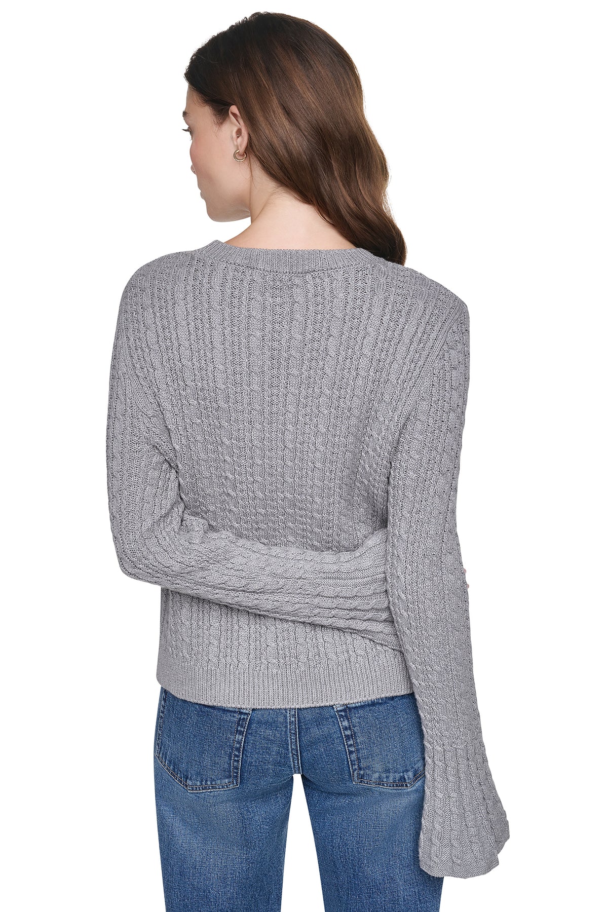BELL CUFF CABLE SWEATER VIEW 2