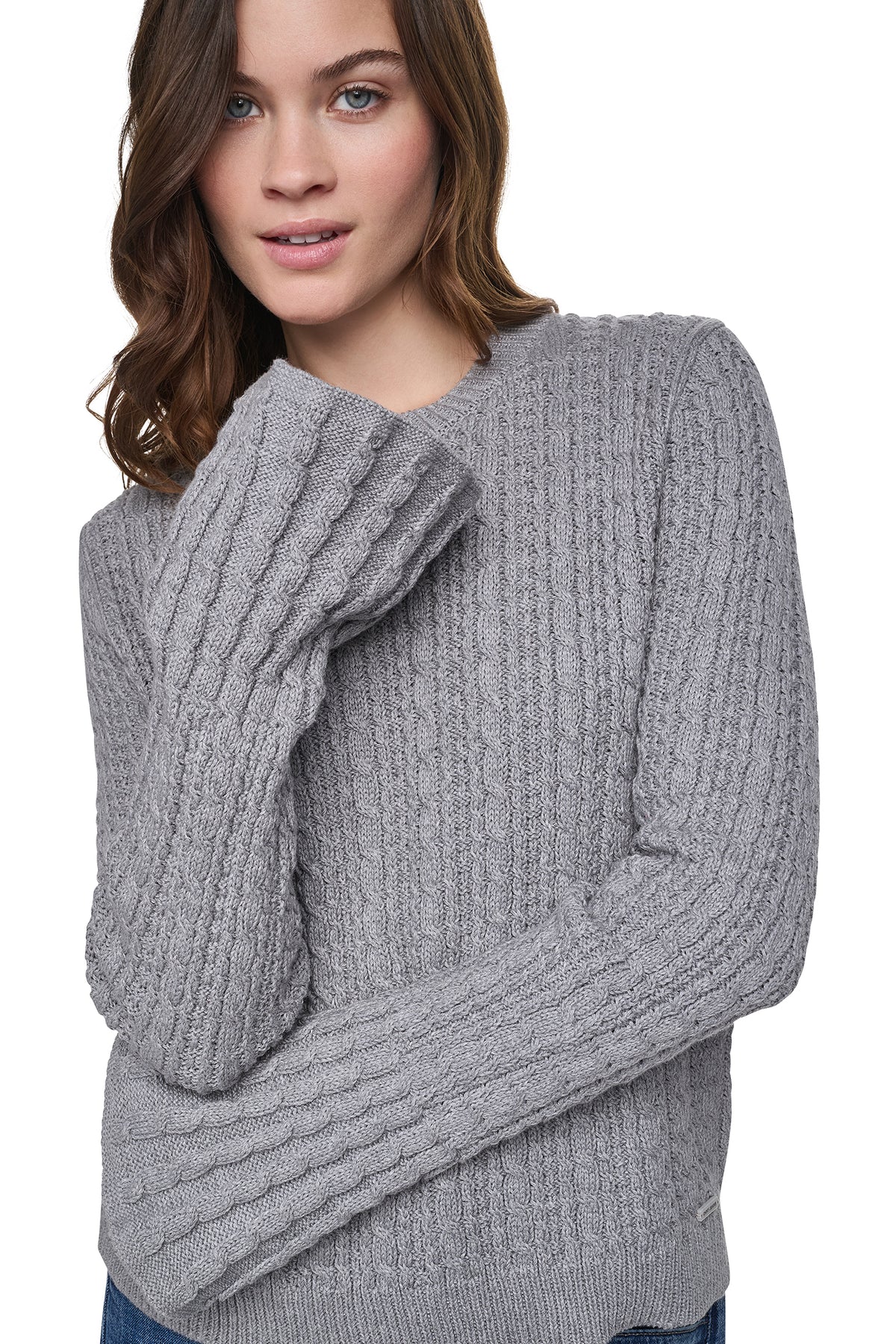 BELL CUFF CABLE SWEATER VIEW 2