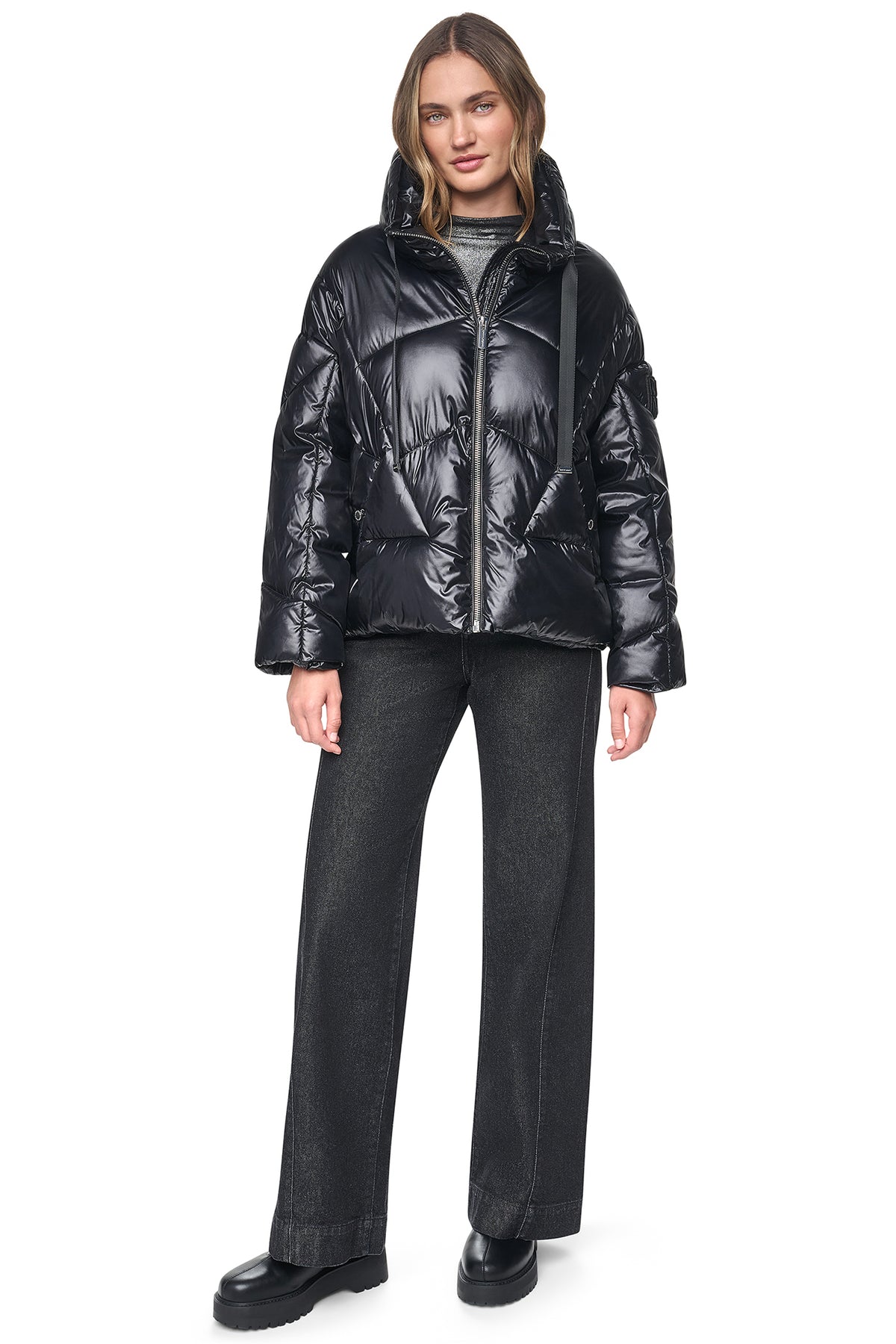 QUILTED MOCK NECK PUFFER JACKET VIEW 2