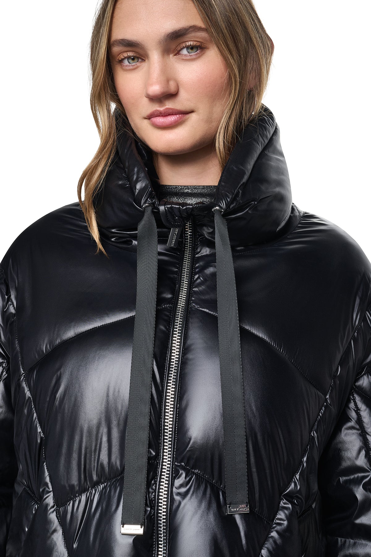 QUILTED MOCK NECK PUFFER JACKET VIEW 2
