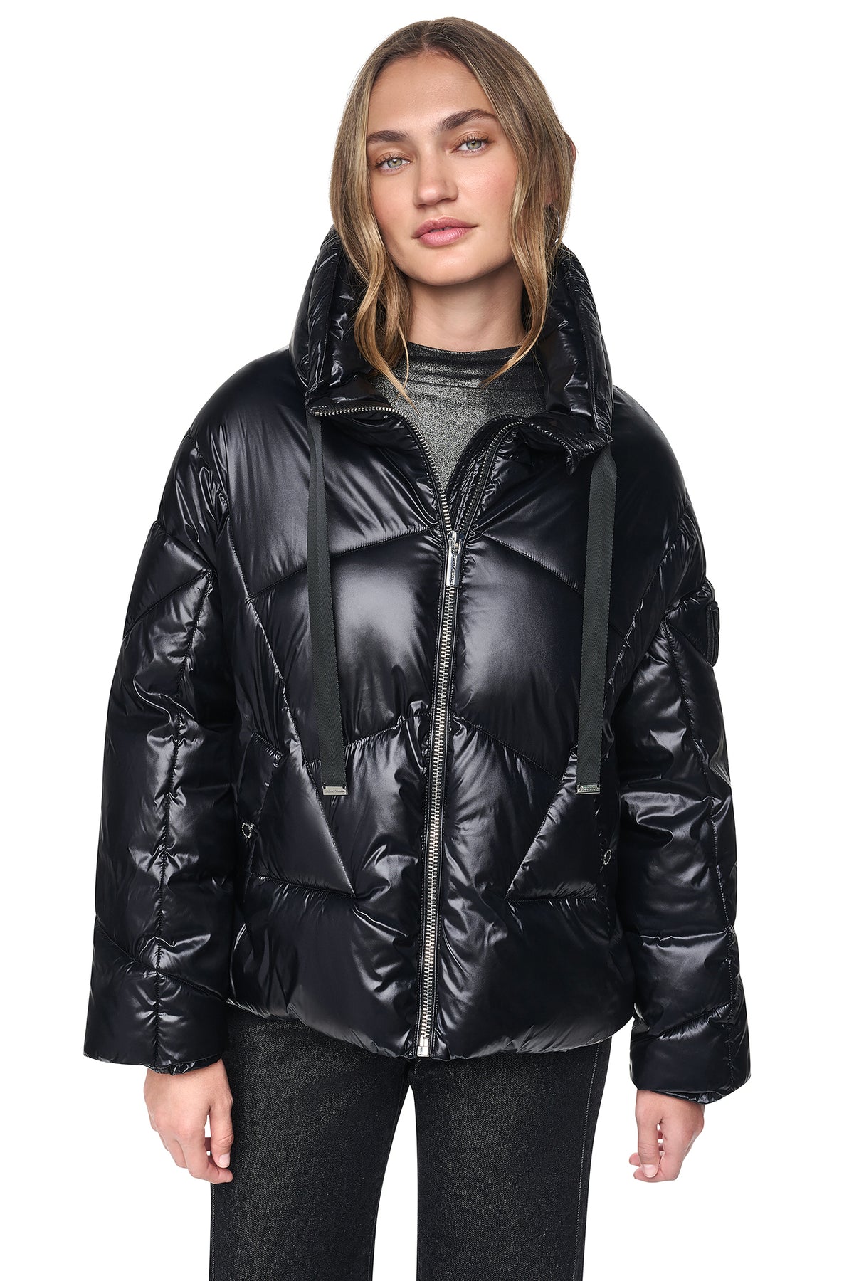 QUILTED MOCK NECK PUFFER JACKET VIEW 2