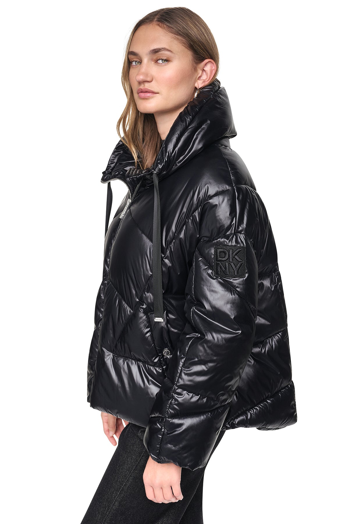 QUILTED MOCK NECK PUFFER JACKET VIEW 2