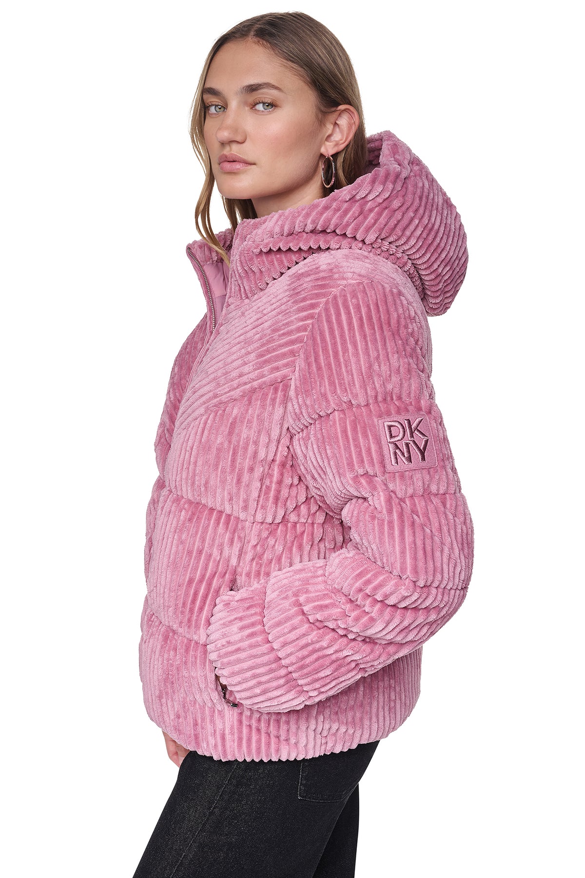 HOODED CORDUROY PUFFER JACKET VIEW 2