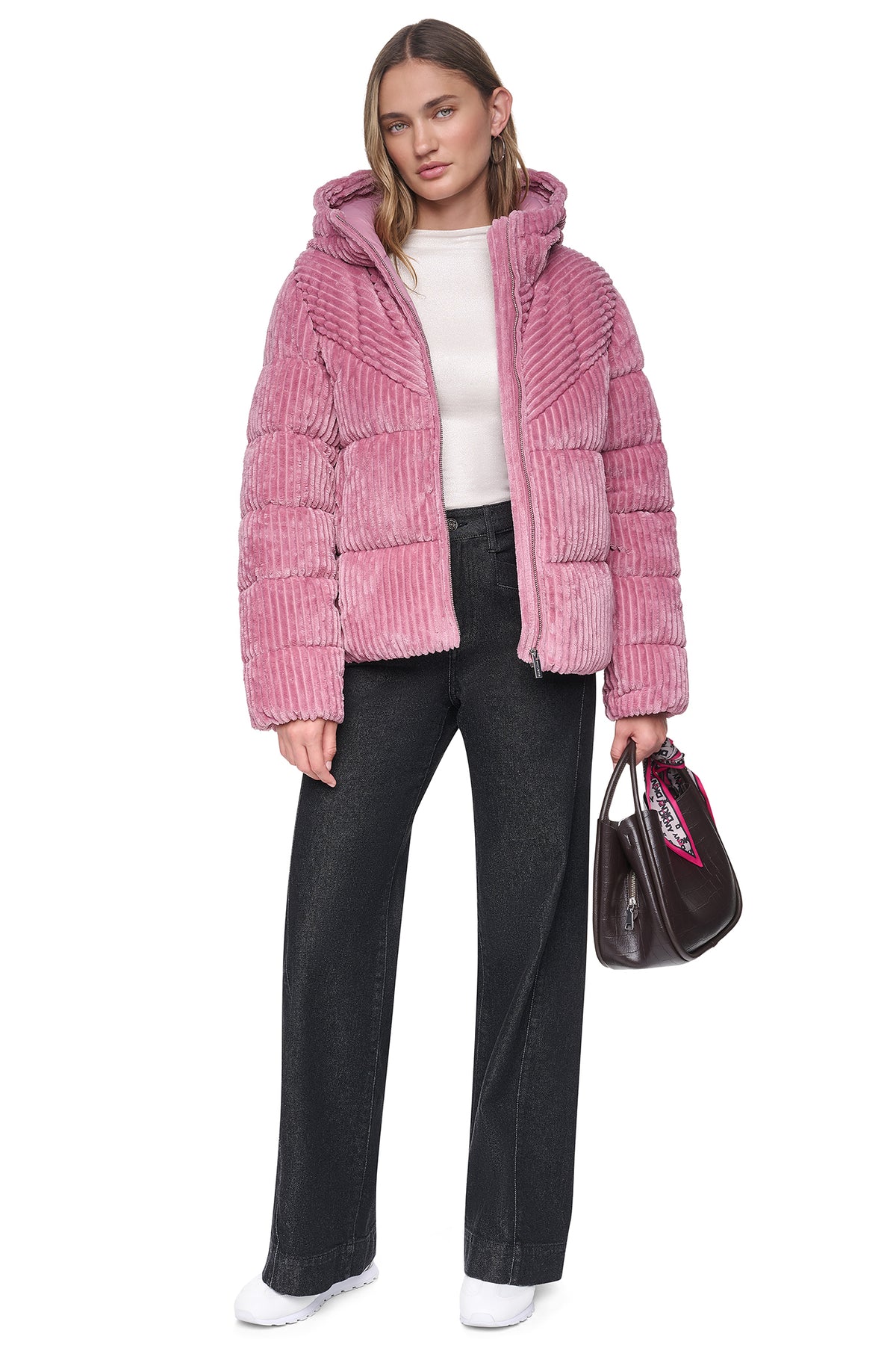 HOODED CORDUROY PUFFER JACKET VIEW 2