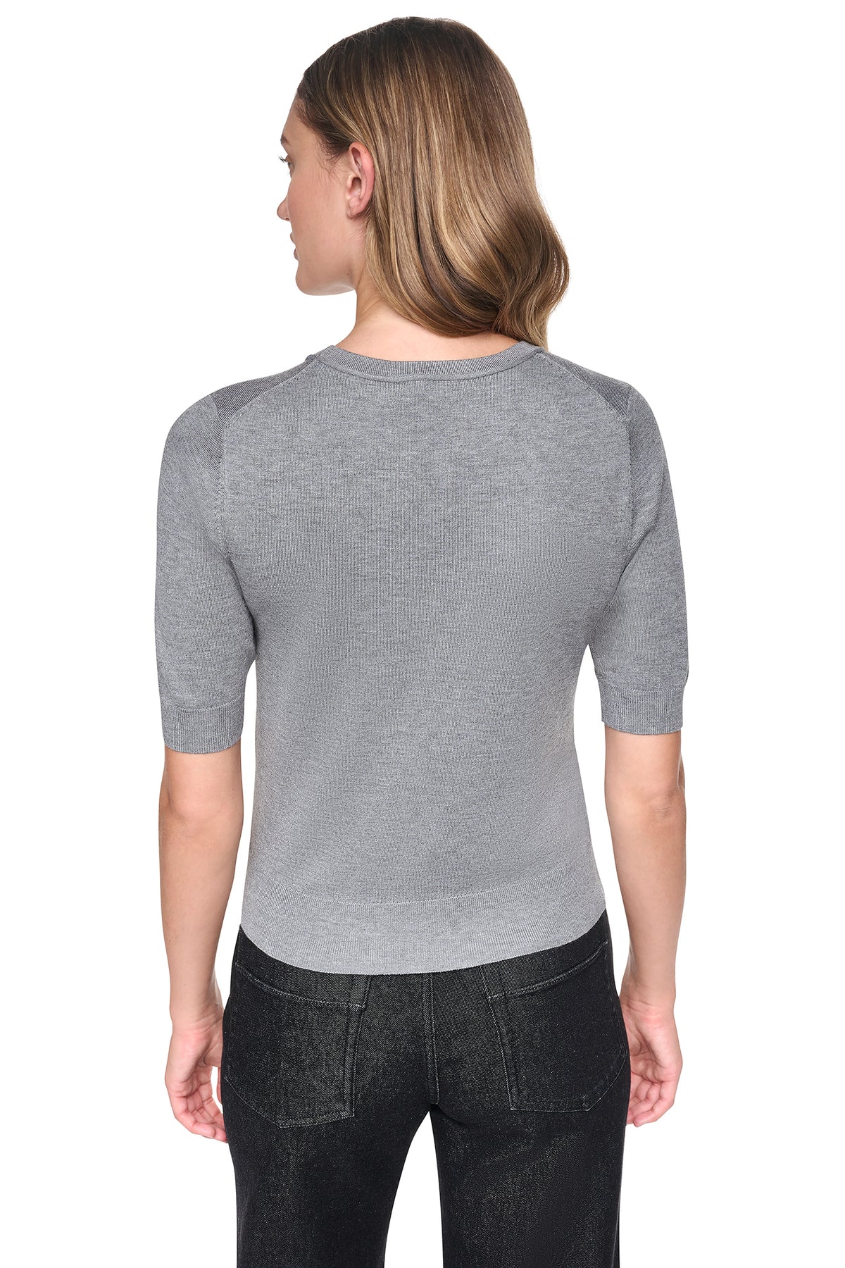 ELBOW SLEEVE SEQUIN LOGO SWEATER VIEW 2