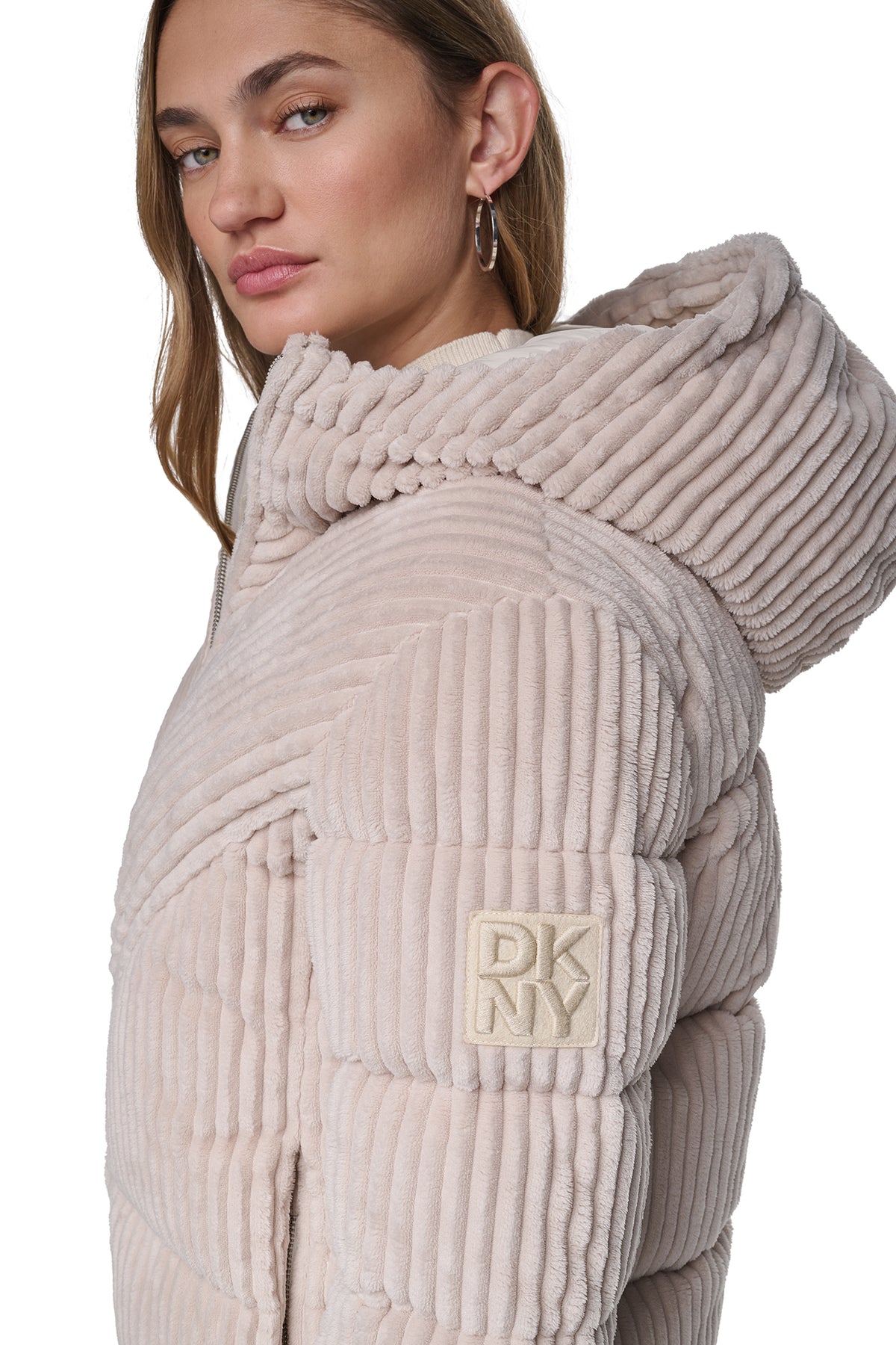 HOODED CORDUROY PUFFER JACKET VIEW 2