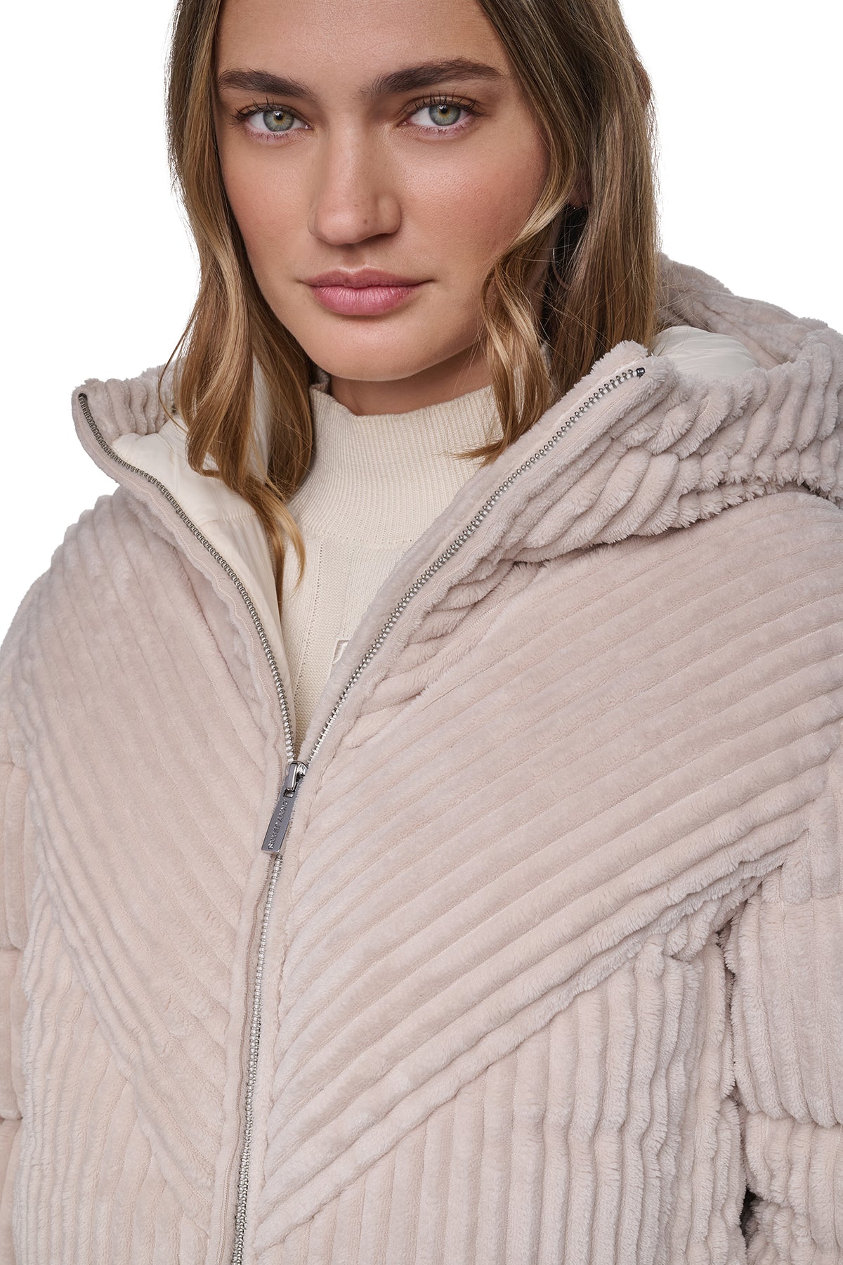 HOODED CORDUROY PUFFER JACKET VIEW 2