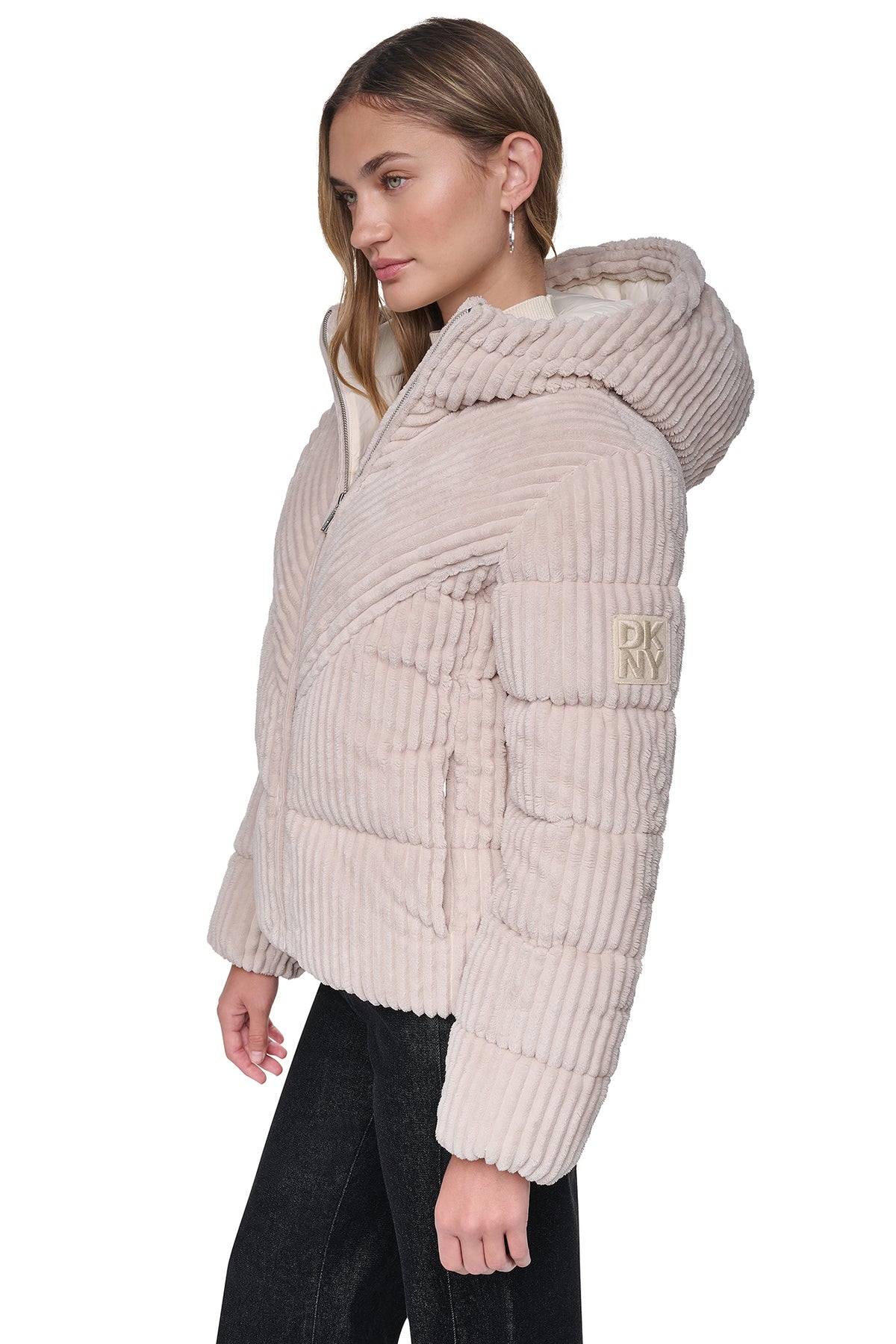 HOODED CORDUROY PUFFER JACKET VIEW 2