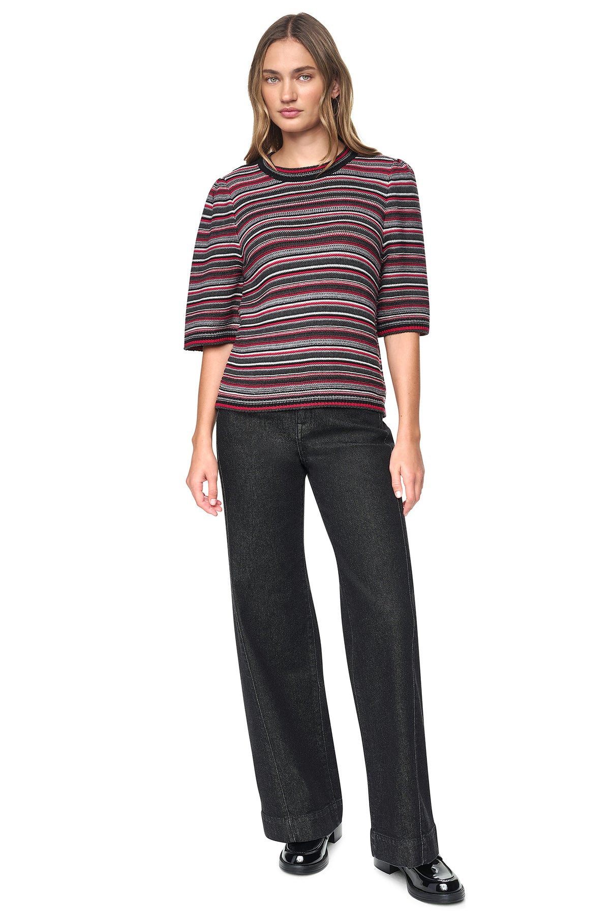 STRIPED RUGBY CREW NECK SWEATER VIEW 2