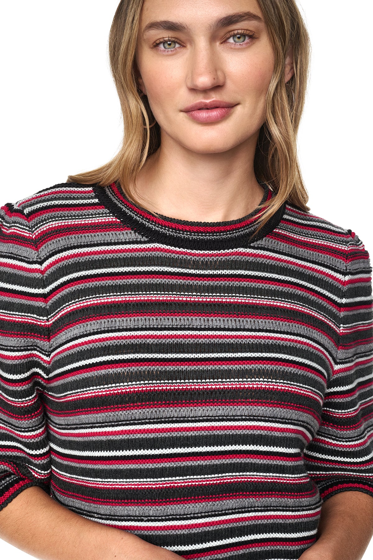 STRIPED RUGBY CREW NECK SWEATER VIEW 2