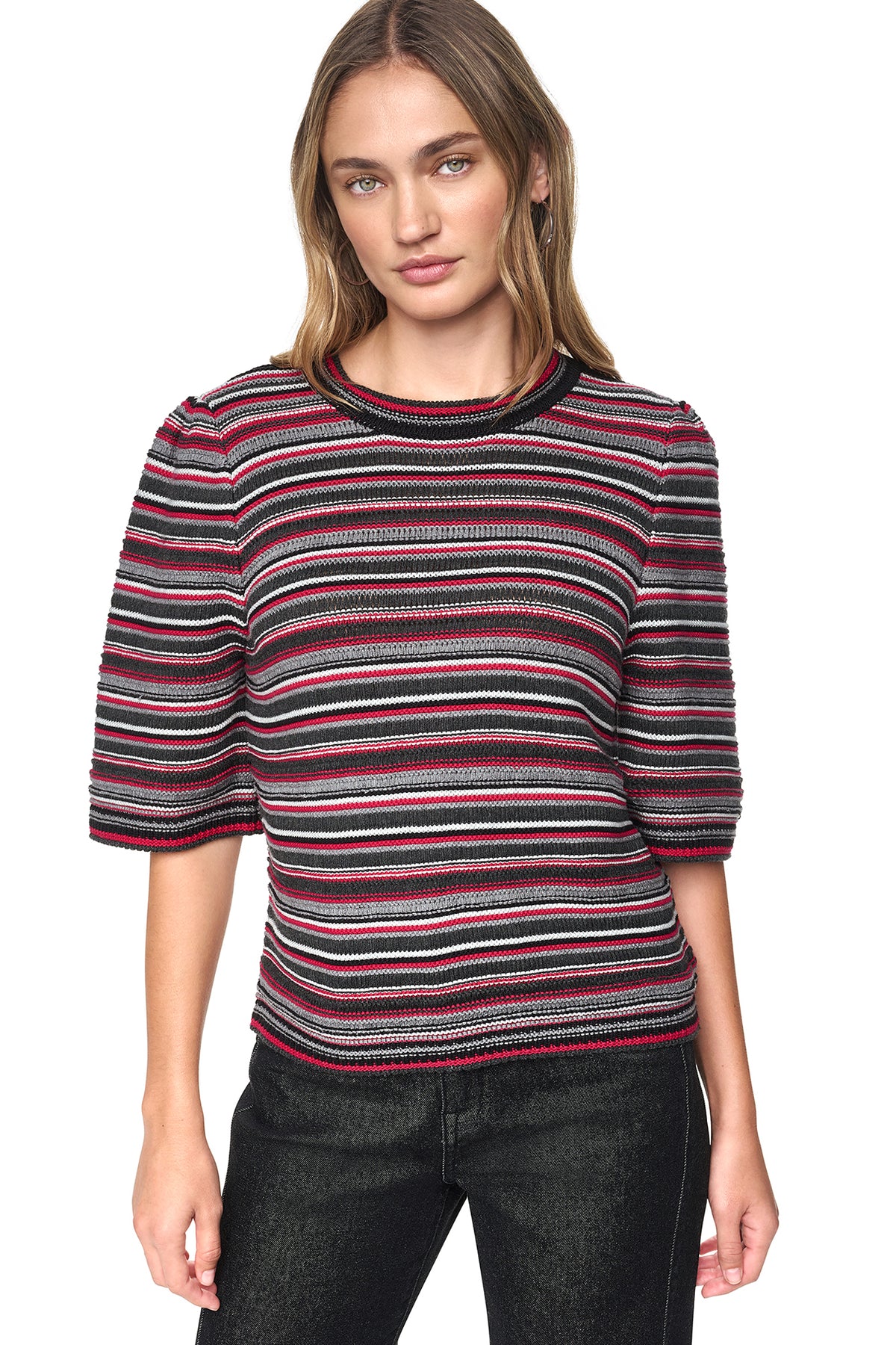 STRIPED RUGBY CREW NECK SWEATER VIEW 1