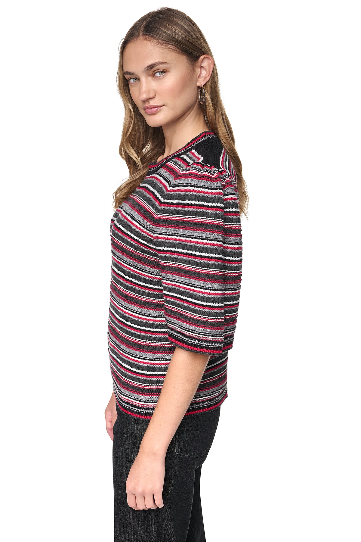 STRIPED RUGBY CREW NECK SWEATER VIEW 2