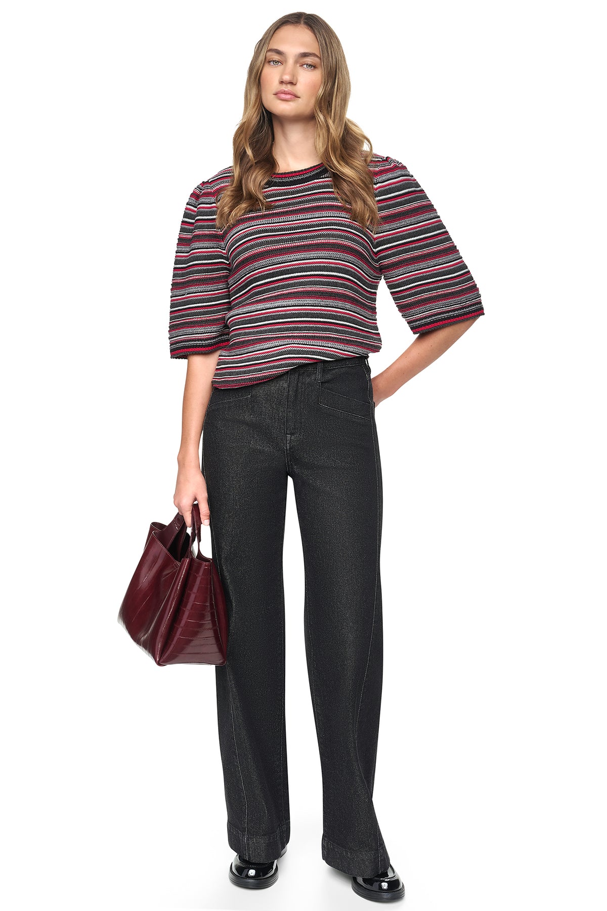 STRIPED RUGBY CREW NECK SWEATER VIEW 2