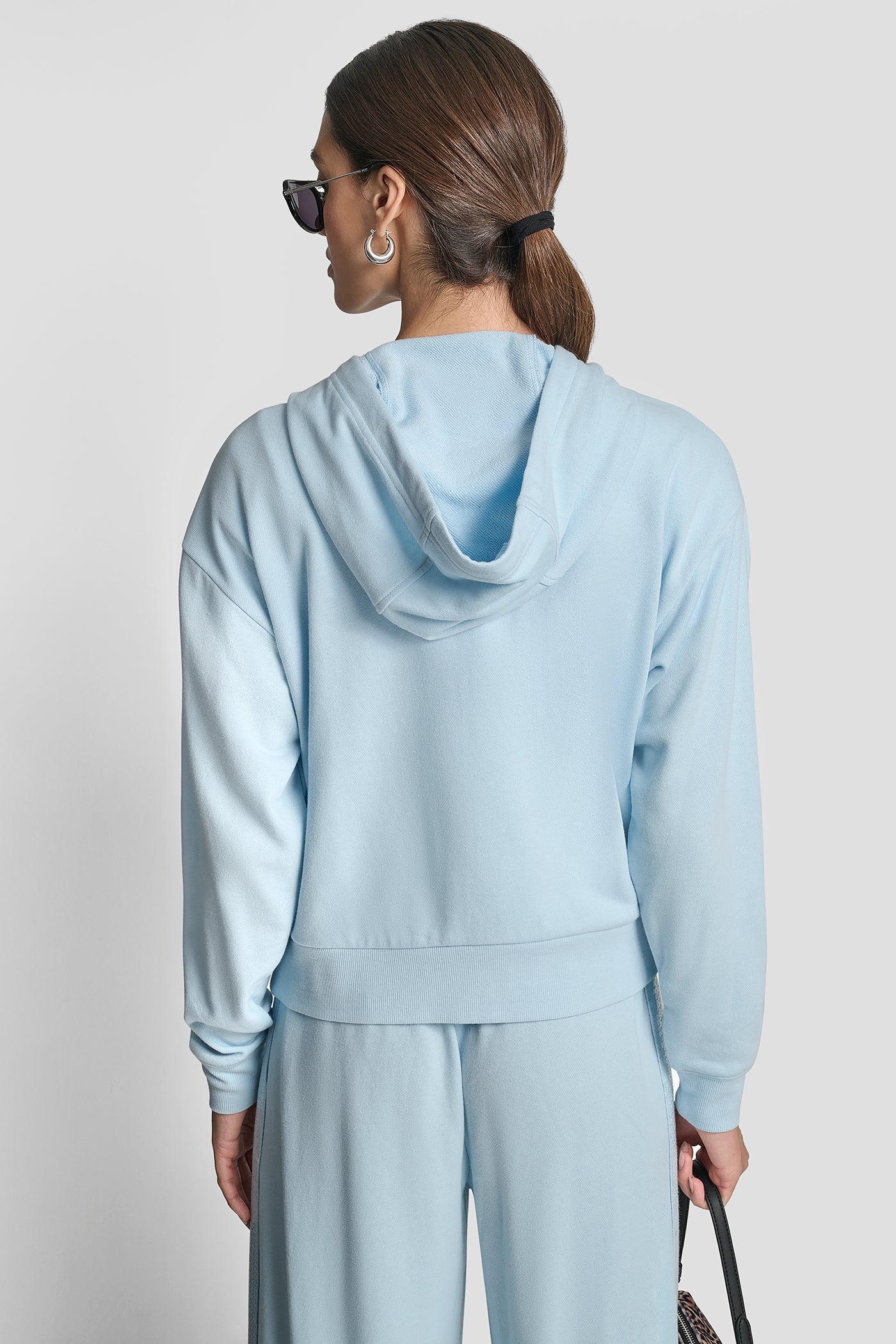 MOONSTONE SEQUIN ZIP FRONT HOODIE, BACK VIEW | New Arrivals