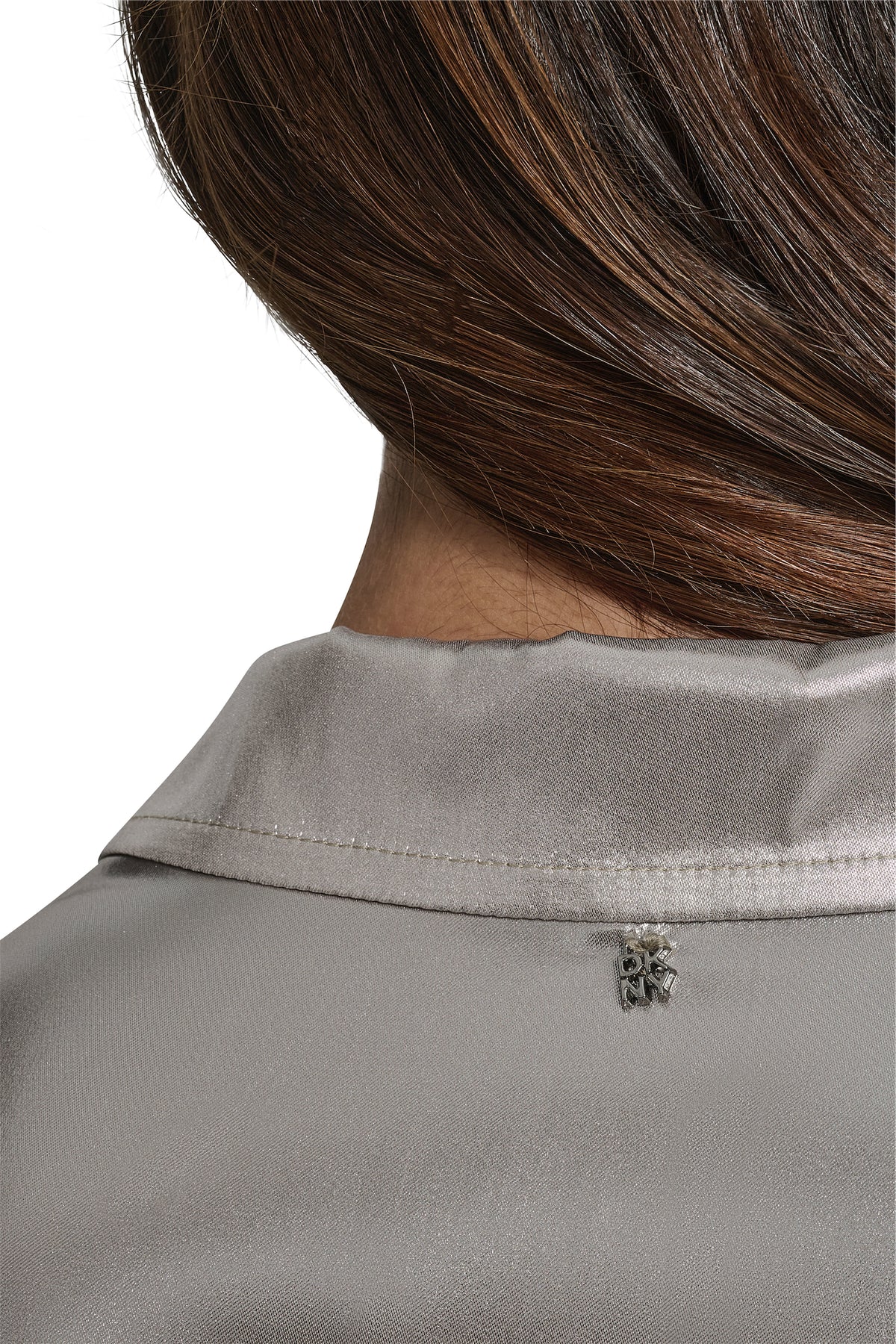 BUTTON FRONT METALLIC BLOUSE VIEW 2