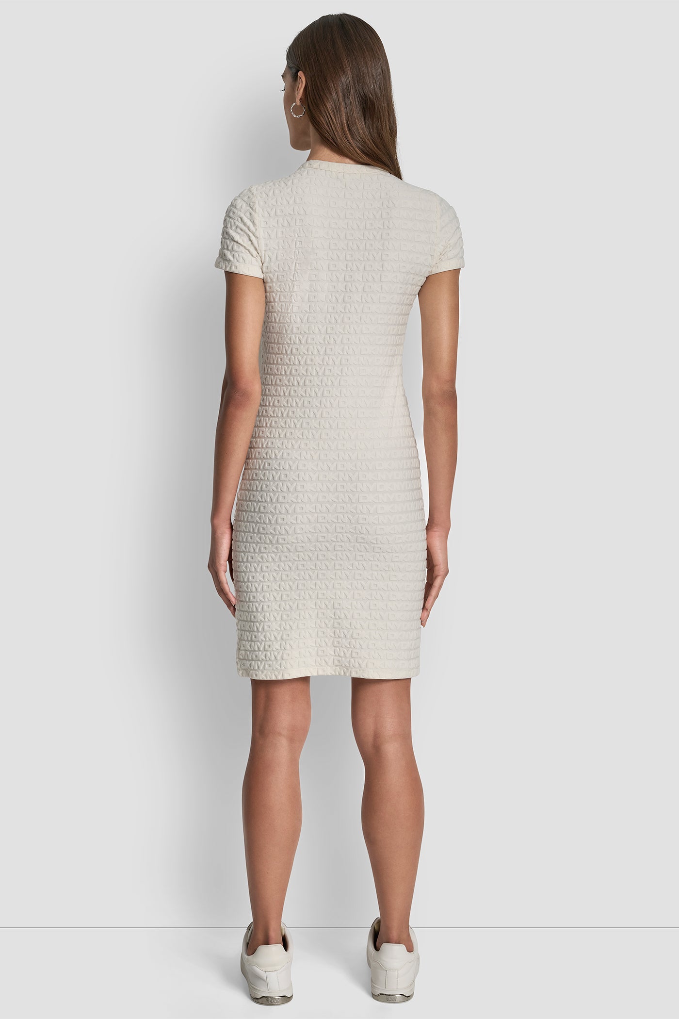 Pebble LOGO JACQUARD CREW NECK DRESS, VIEW 2 | SALE CLOTHING