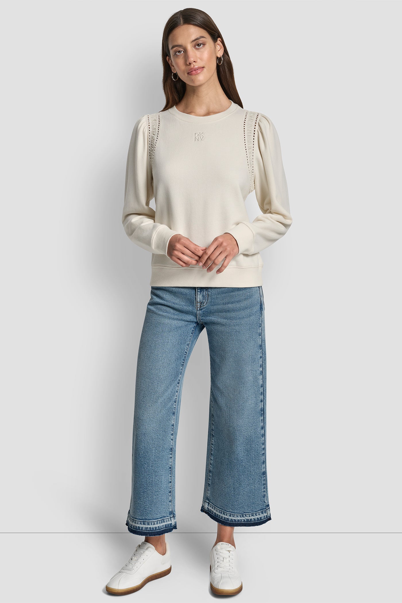 LACE DETAIL PUFF SLEEVE SWEATSHIRT VIEW 4 | SALE CLOTHING