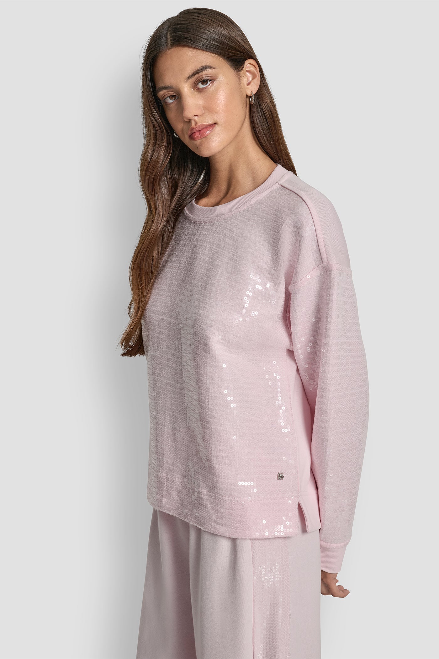 SEQUINS LONG SLEEVE SWEATSHIRT VIEW 3 | DKNY Promo