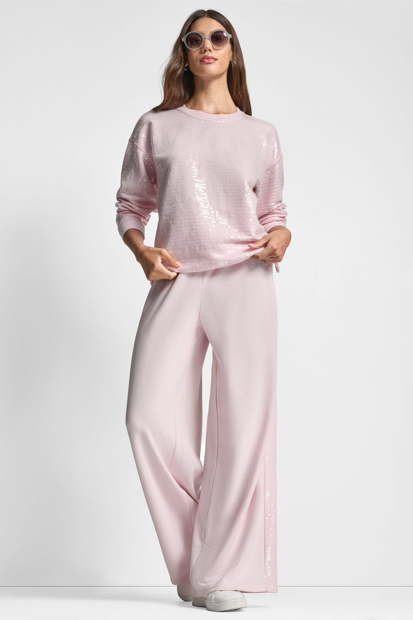 SEQUINS LONG SLEEVE SWEATSHIRT VIEW 6 | DKNY Promo