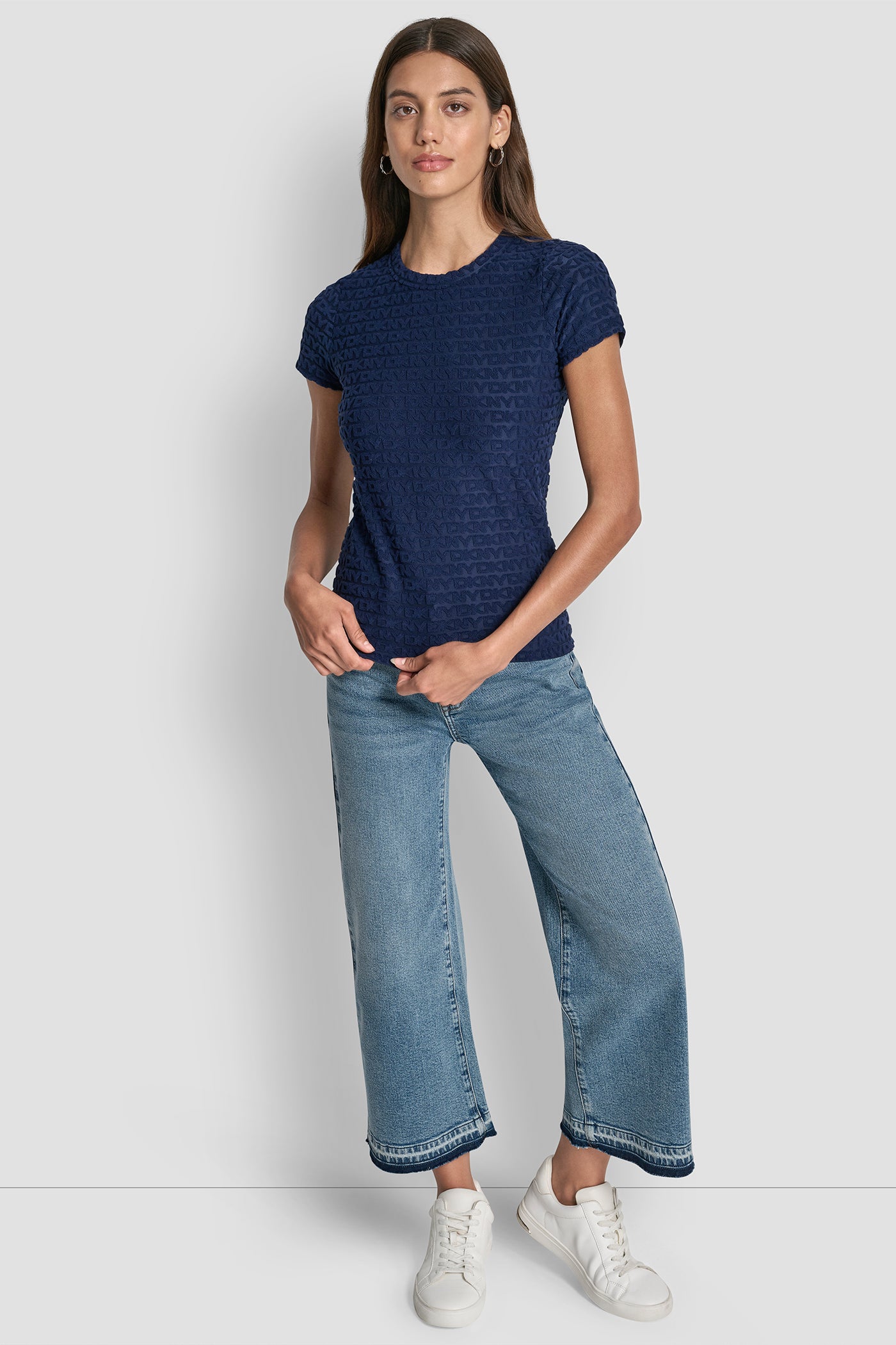 LOGO JACQUARD SHORT SLEEVE CREW NECK TEE VIEW 4 | Tees & Tanks