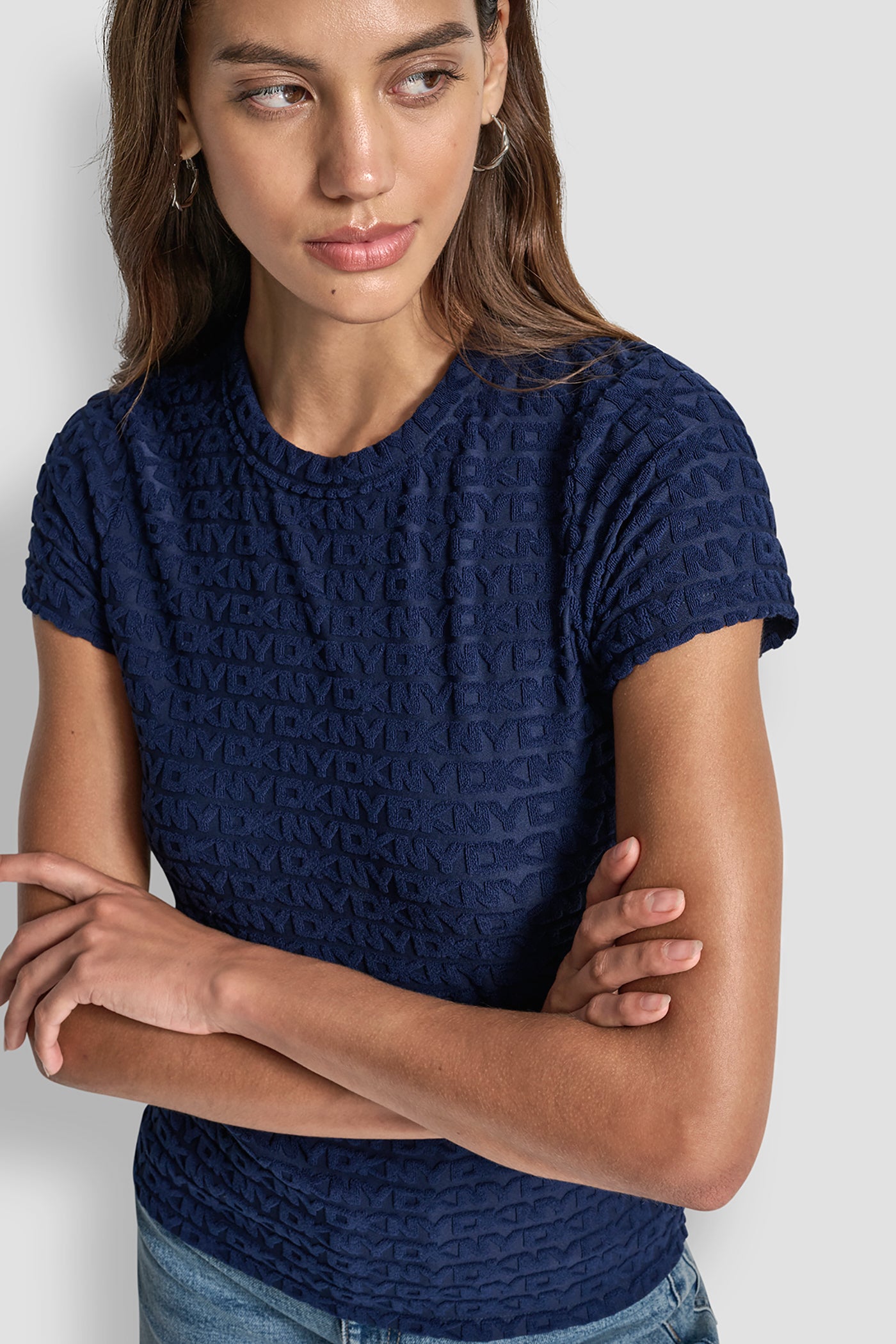 LOGO JACQUARD SHORT SLEEVE CREW NECK TEE VIEW 5 | Tees & Tanks