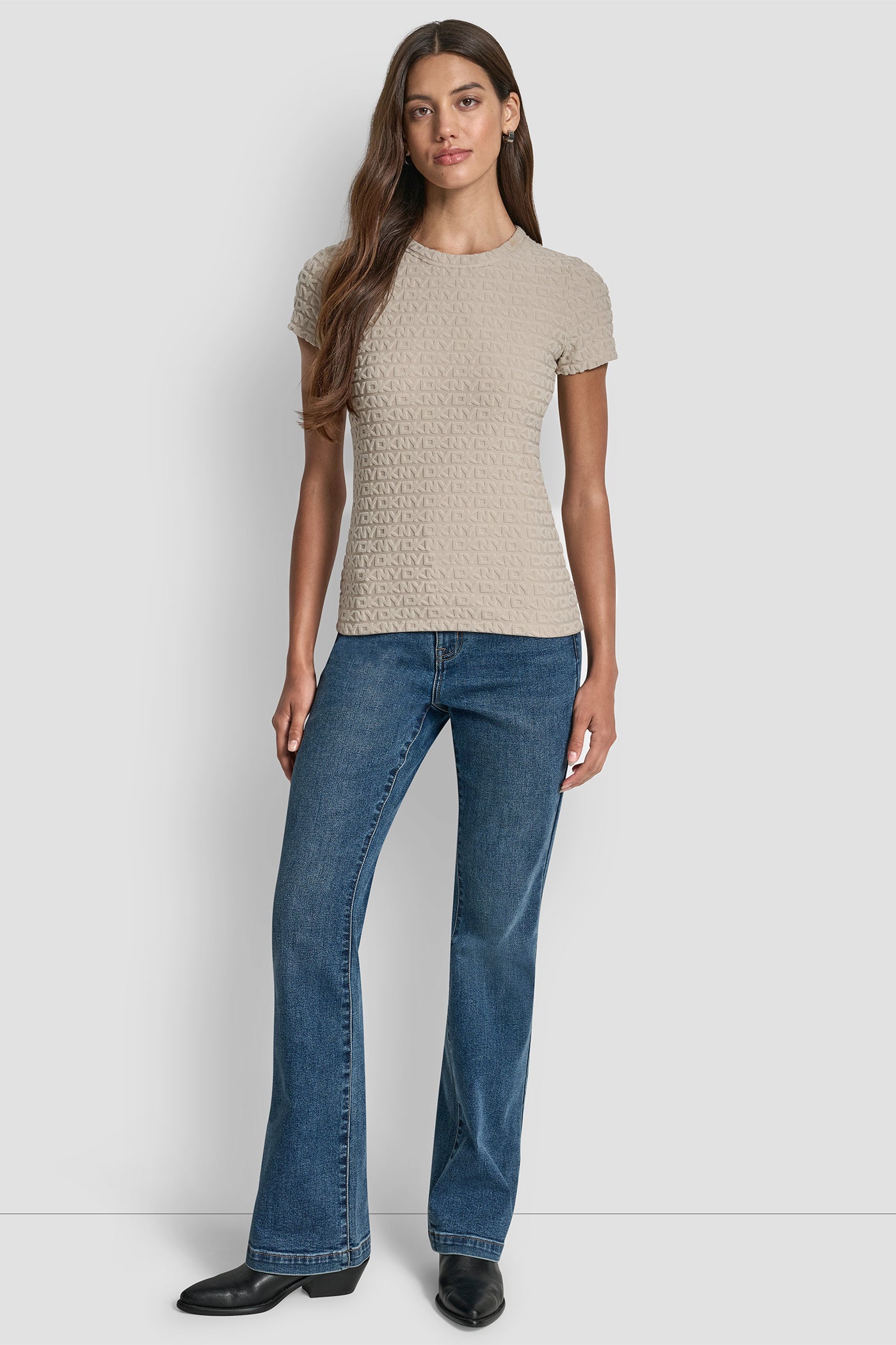 LOGO JACQUARD SHORT SLEEVE CREW NECK TEE VIEW 3 | Tees & Tanks