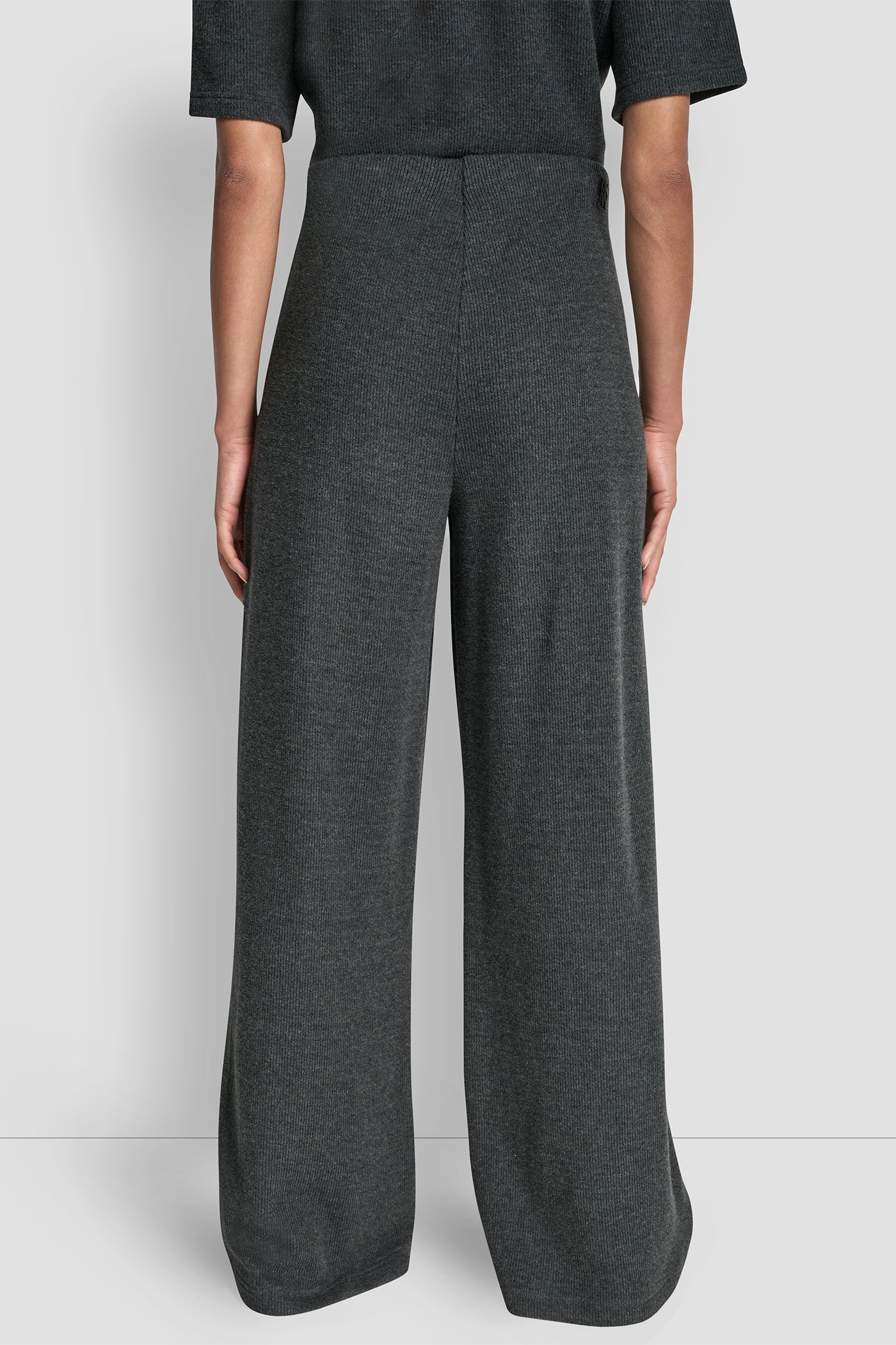 SLATE HEATHER HIGH RISE WIDE LEG PANT, BACK VIEW | Gifts Under $50