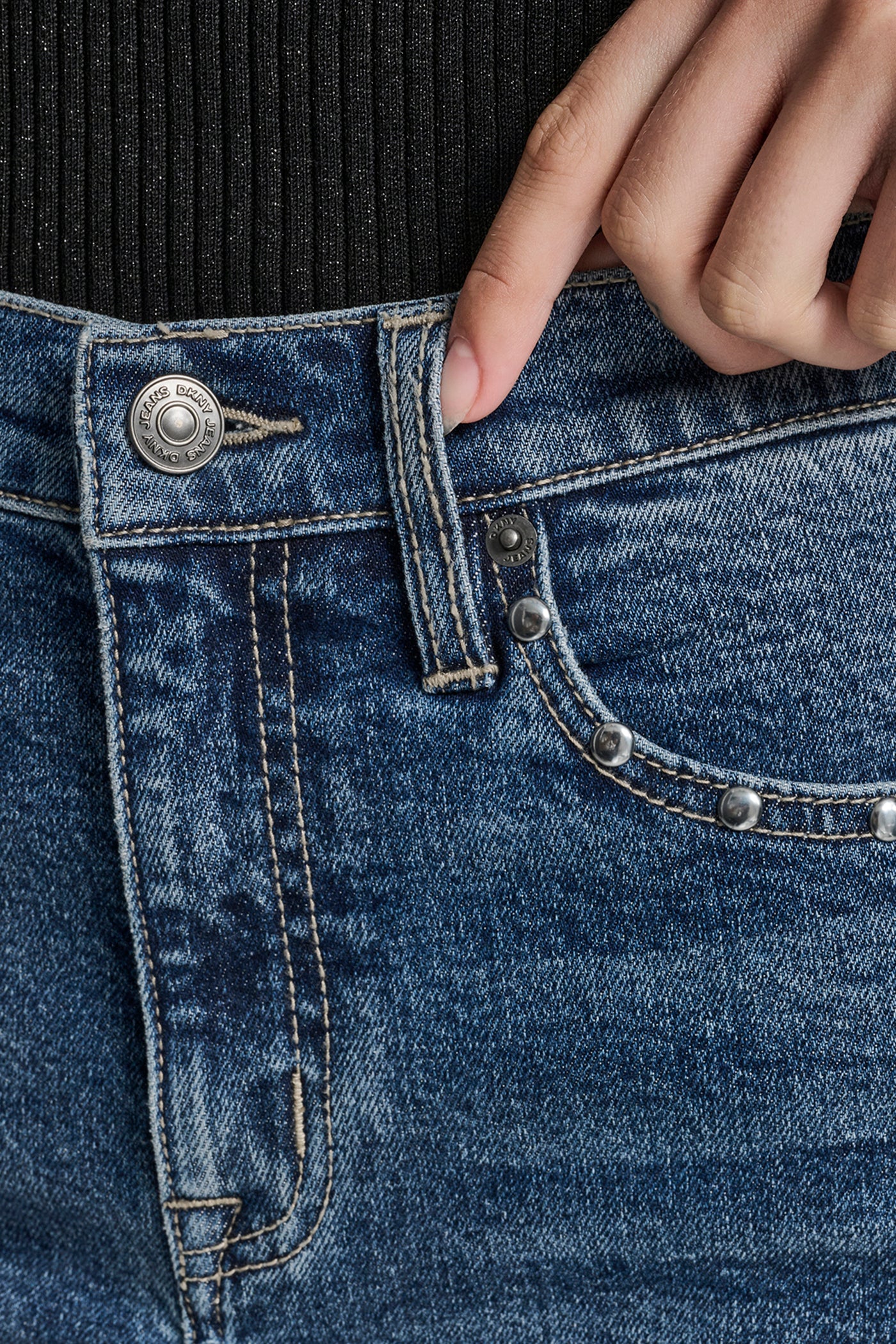 HIGH-RISE STUDDED BOOTCUT JEAN VIEW 2