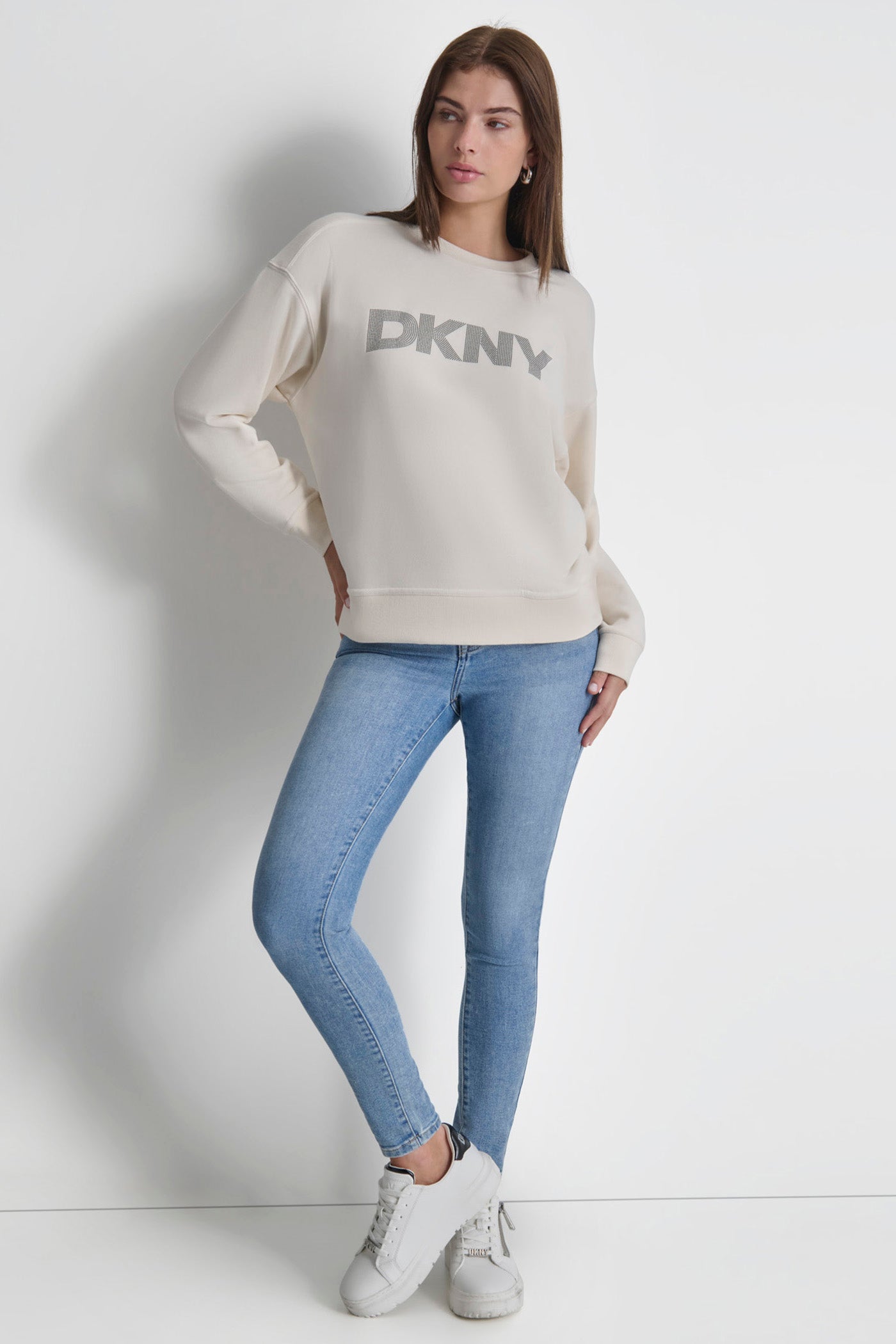 STUDDED DKNY SWEATSHIRT VIEW 4 | Tees & Tanks