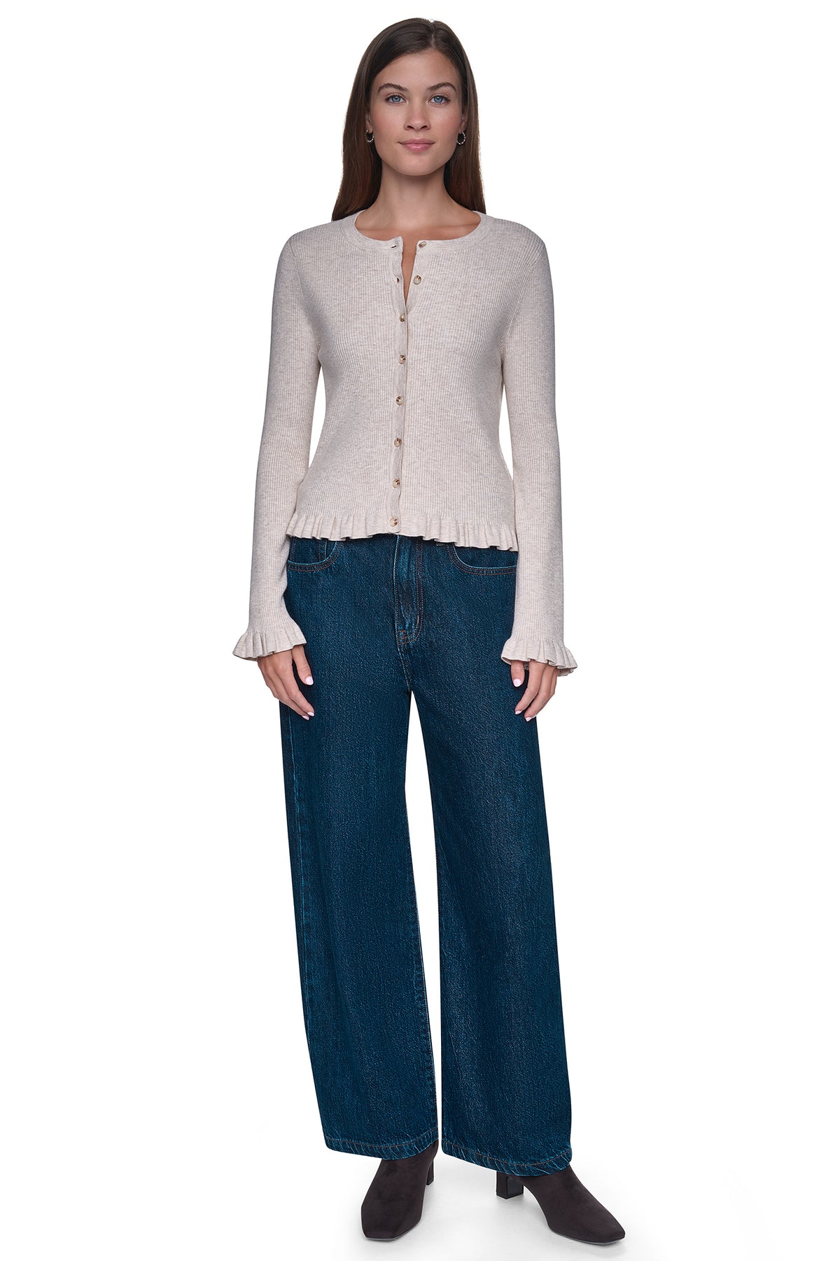 RUFFLE HEM CARDIGAN VIEW 2