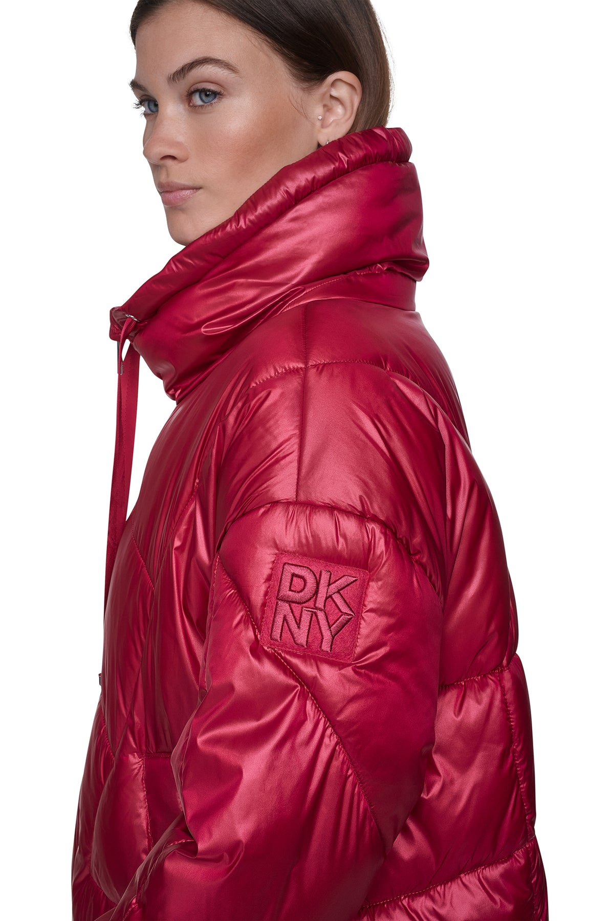 QUILTED MOCK NECK PUFFER JACKET VIEW 2