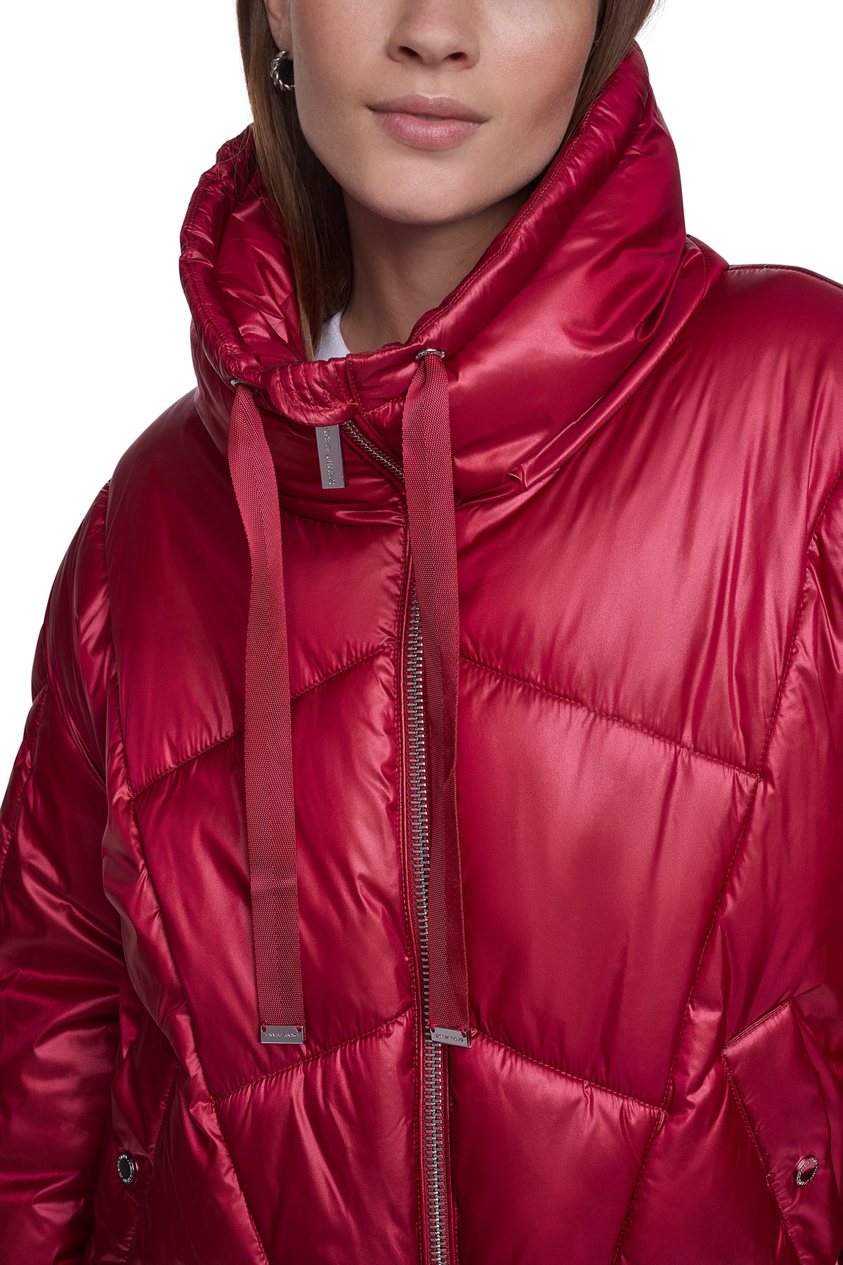 QUILTED MOCK NECK PUFFER JACKET VIEW 2