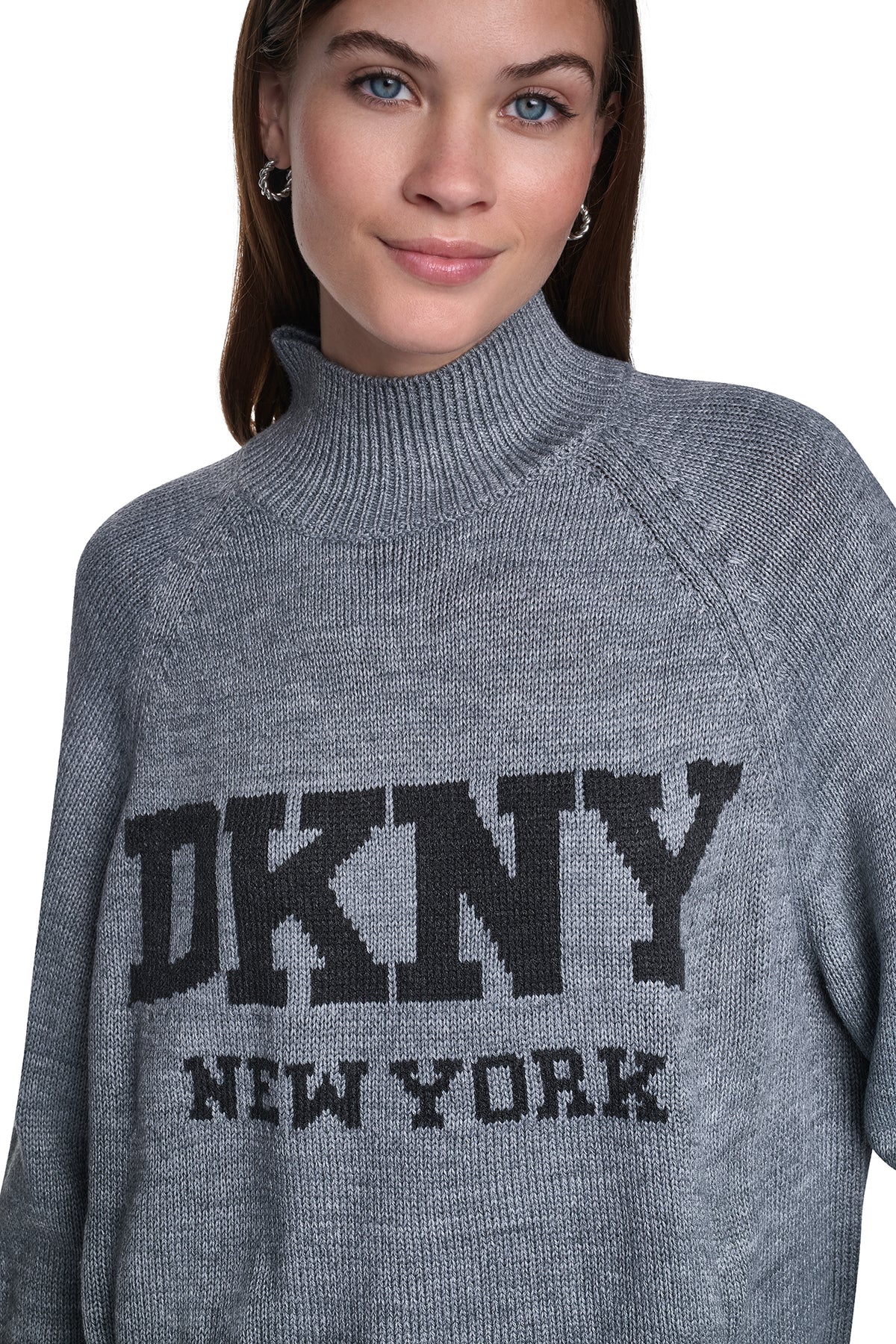 OVERSIZED MOCK NECK LOGO SWEATER VIEW 2